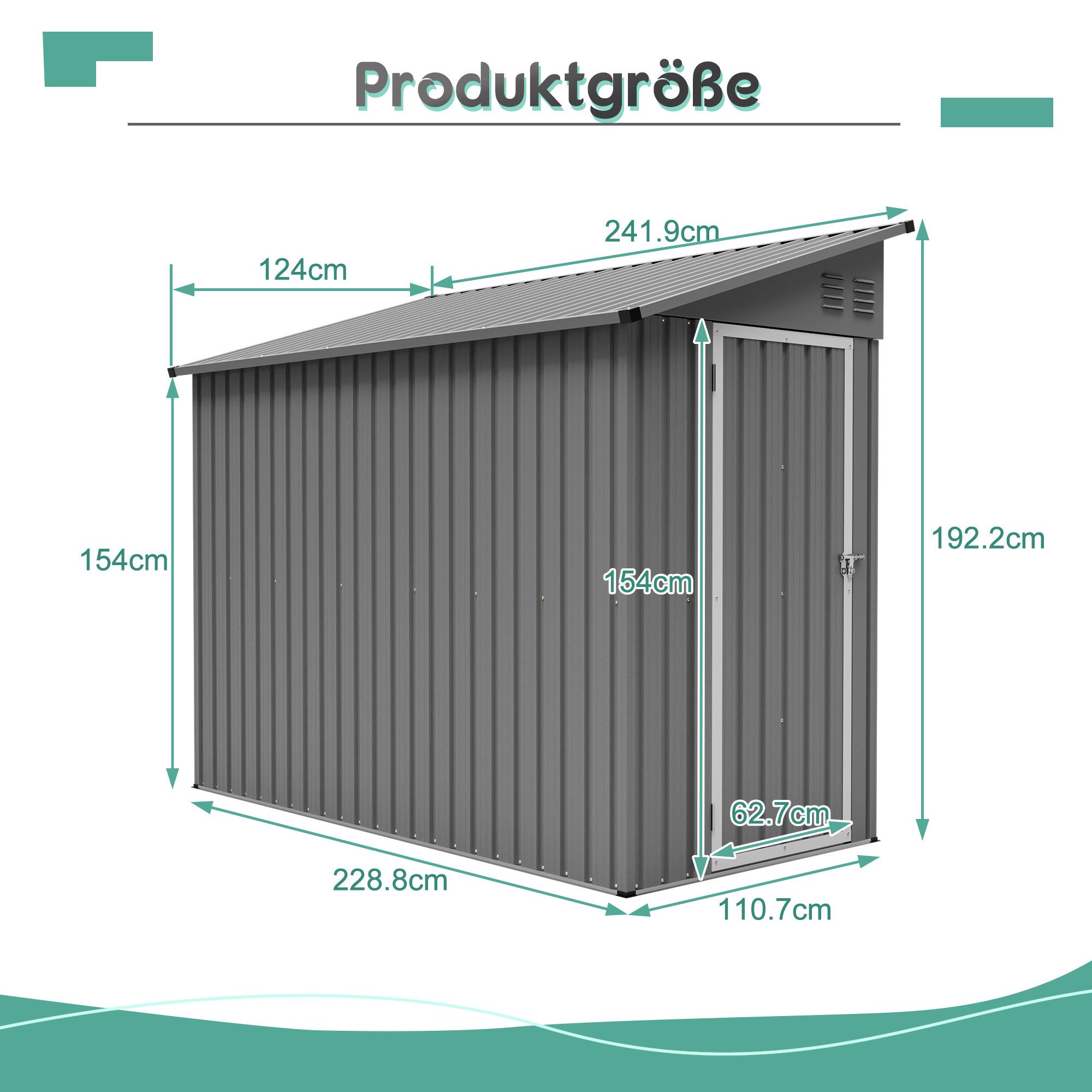 GIHAUVIA Gerätehaus Metall-Gartenhaus DIY Gerätehaus Outdoor Lagerung Wind-Regendicht .