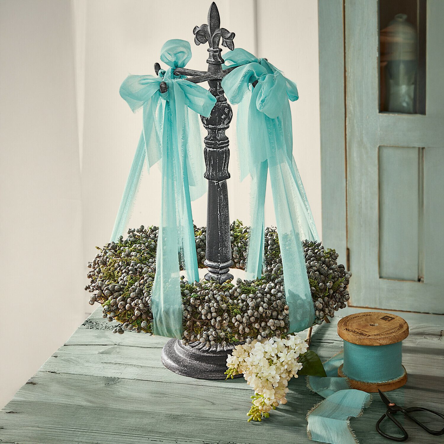 Mirabeau Dekokranz Kranz Elly blau/grün