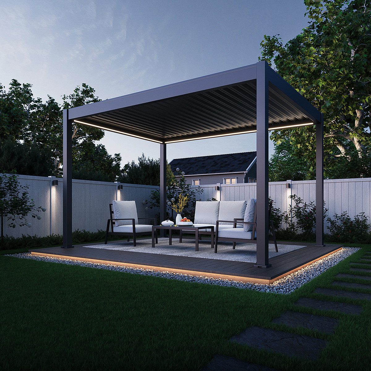 Pergoline Pergola E-Superior Elektrisch Pavillon Terrassenüberdachung günstig online kaufen