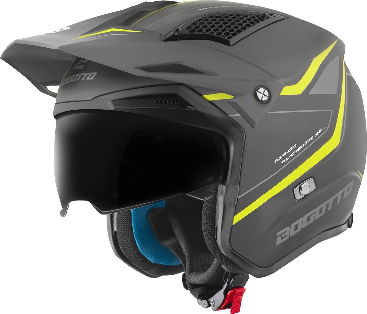 Bogotto Motorradhelm Radic WN-ST 22.06 Helm, Herausnehmbares Innenfutter,integriertes Sonnenvisier