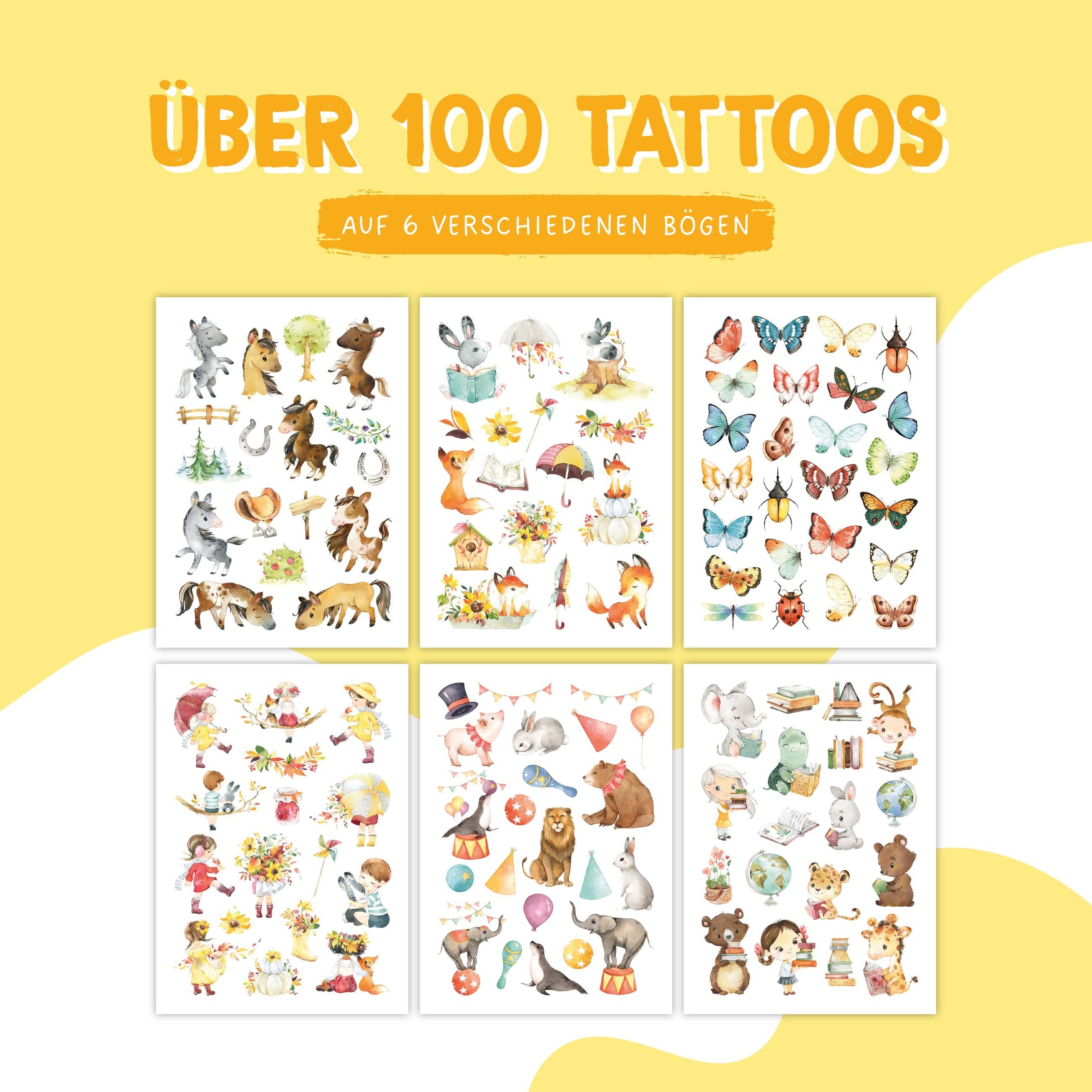 PAPIERDRACHEN Kindertattoo Papierdrachen 100 hautfreundliche Kindertattoos, 100% vegan, geprüft & made in Germany