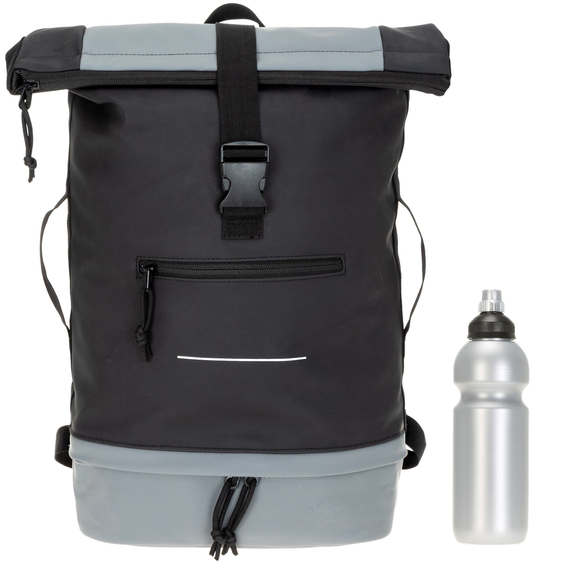 ELEPHANT Freizeitrucksack Time Bag aus Plane mit Bodenfach, Rucksack Laptoprucksack Daypack wasserabweisend + Trinkflasche