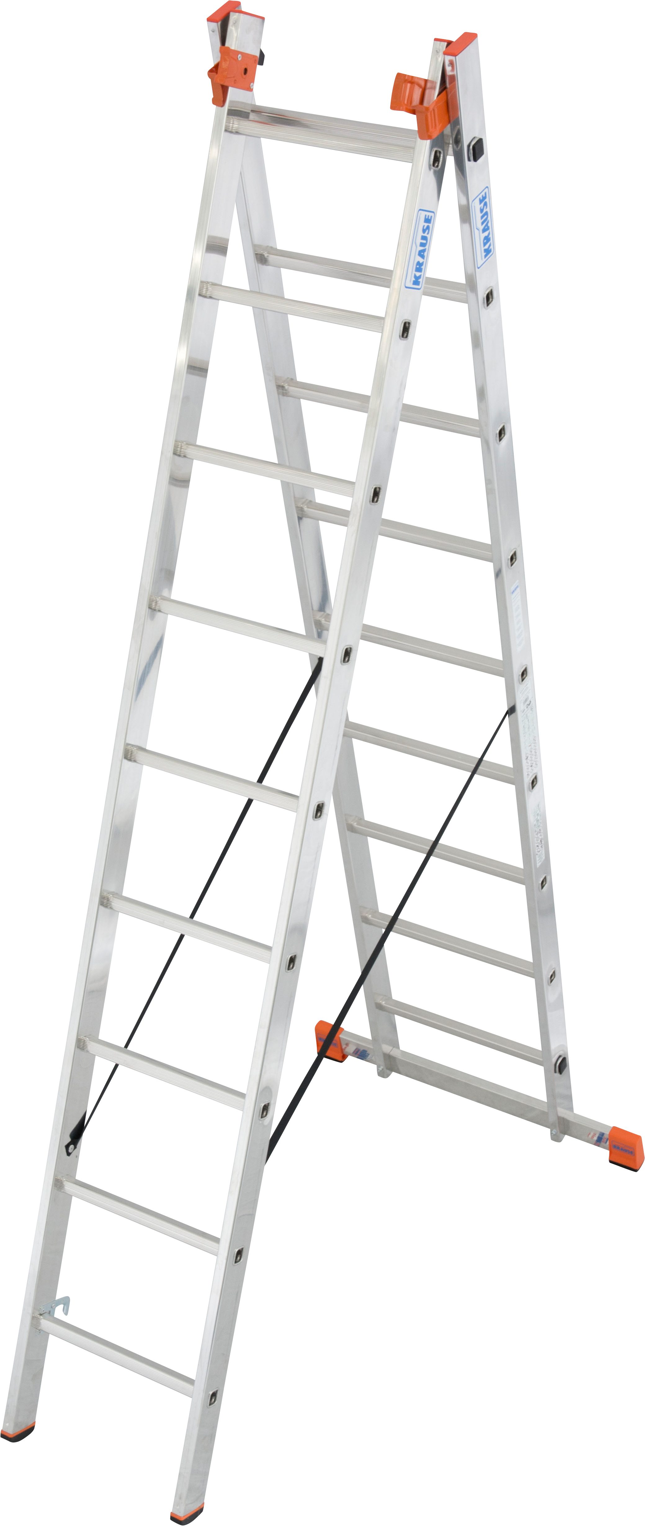 KRAUSE Vielzweckleiter Tribilo, mit Leiternspitzen, 3x9 Sprossen