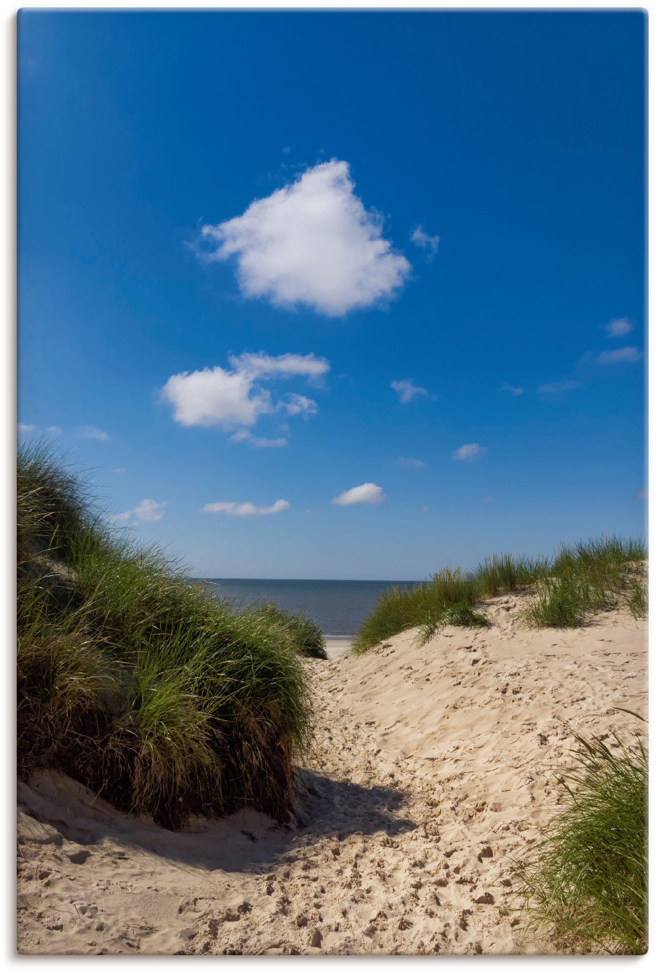 Artland Wandbild Weg zum Strand, Strand (1 St), als Alubild, Leinwandbild, Wandaufkleber oder Poster in versch. Größen blau