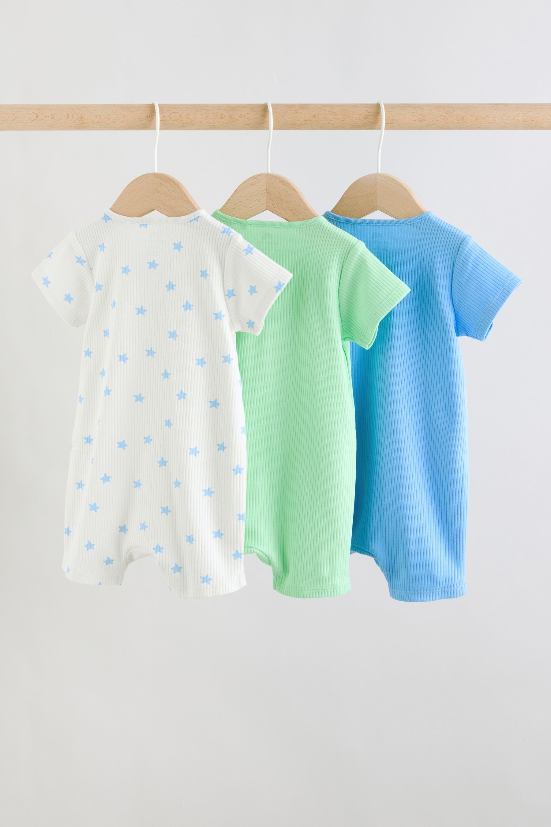 Next Schlafanzug 3er-Pack Baby-Strampler mit Zwei-Wege-RV (3 tlg)
