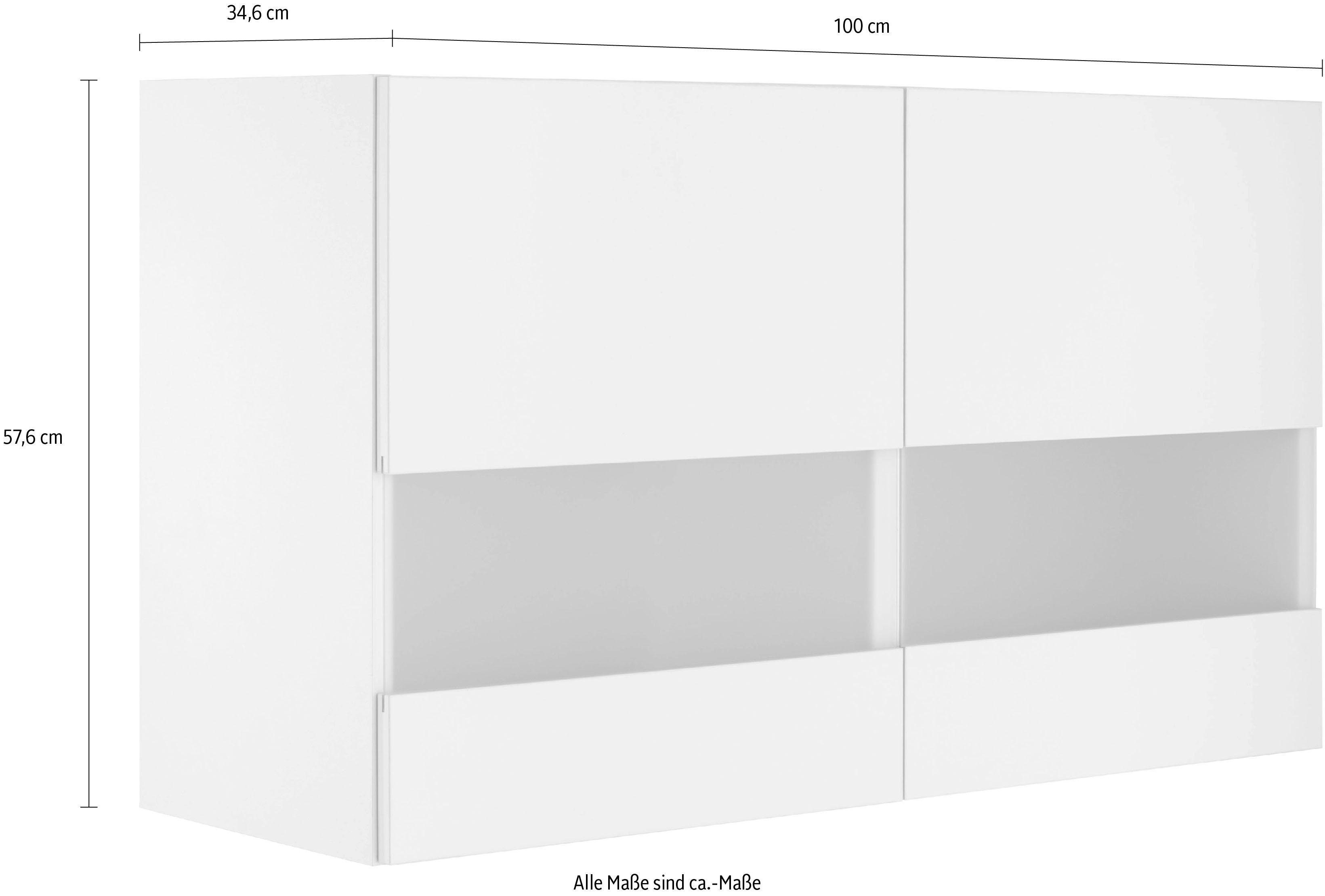 OPTIFIT Glashängeschrank Roth Breite 100 cm weiß | weiß/weiß