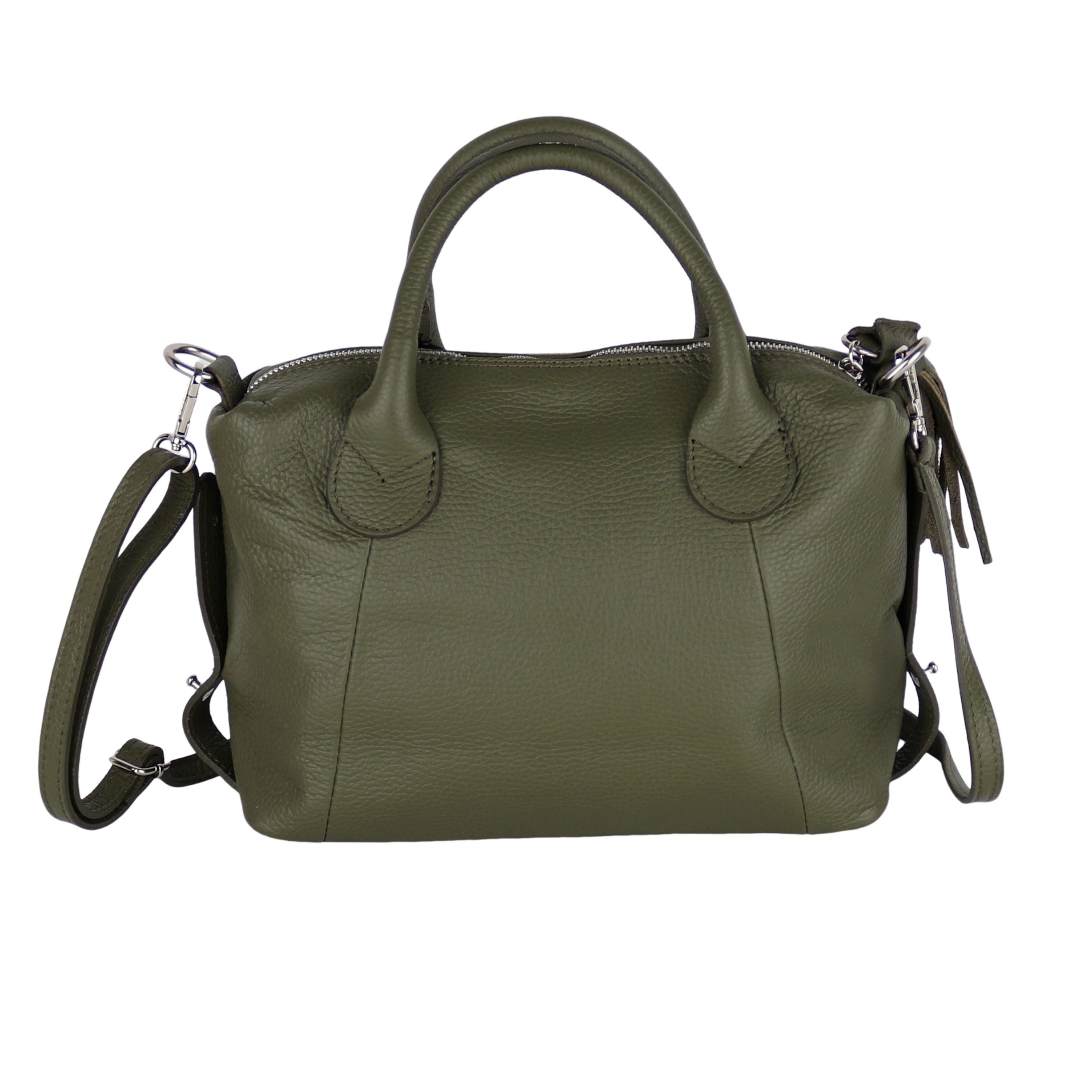 MIRROSI Henkeltasche Damen Crossbody Bag, Echtleder Made In Italy (Vielseitige Umwandlung), Mittelgroße Damen Tasche 28x18x12cm
