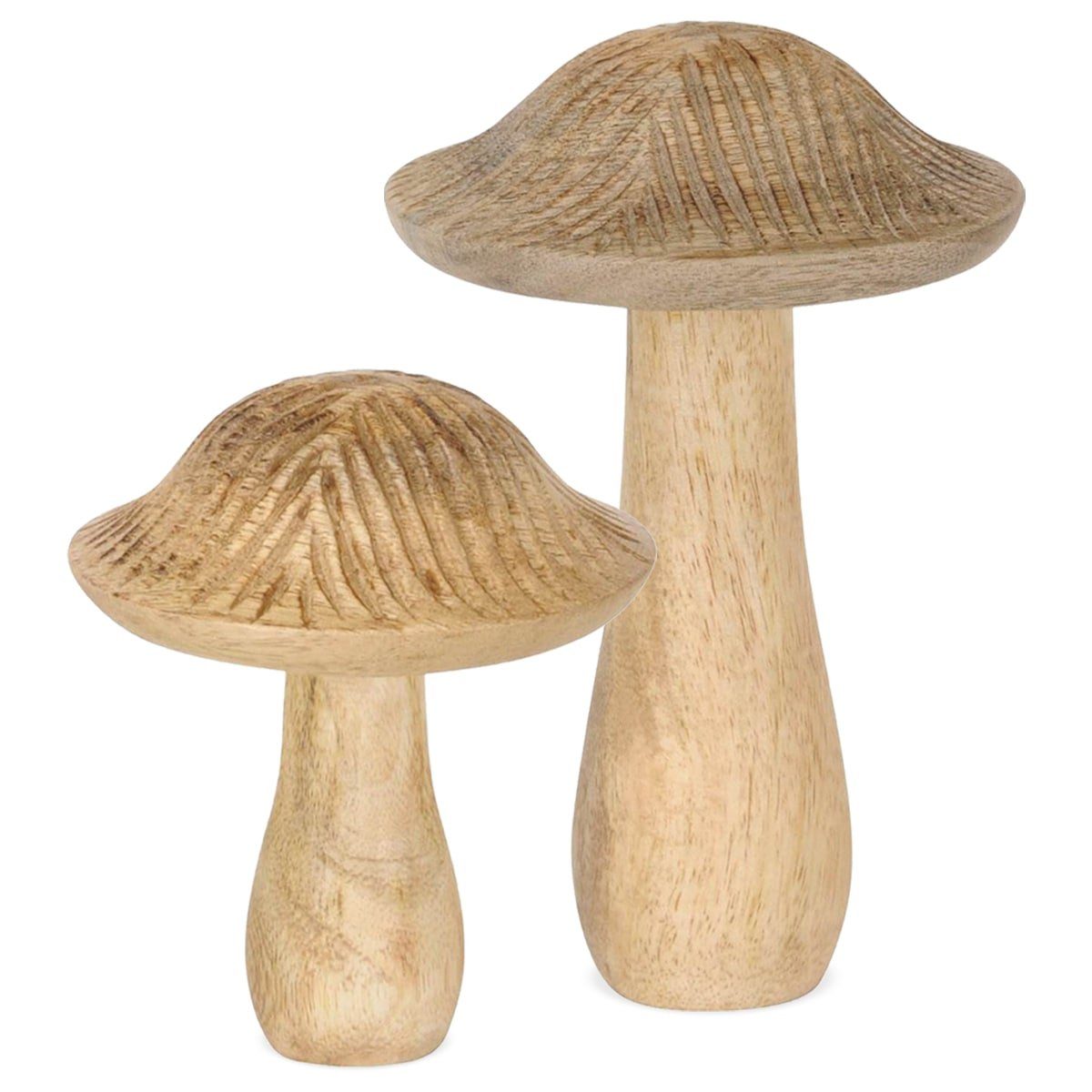 matches21 HOME & HOBBY Dekofigur Herbstdeko Holz Deko Pilze im 2er Set
