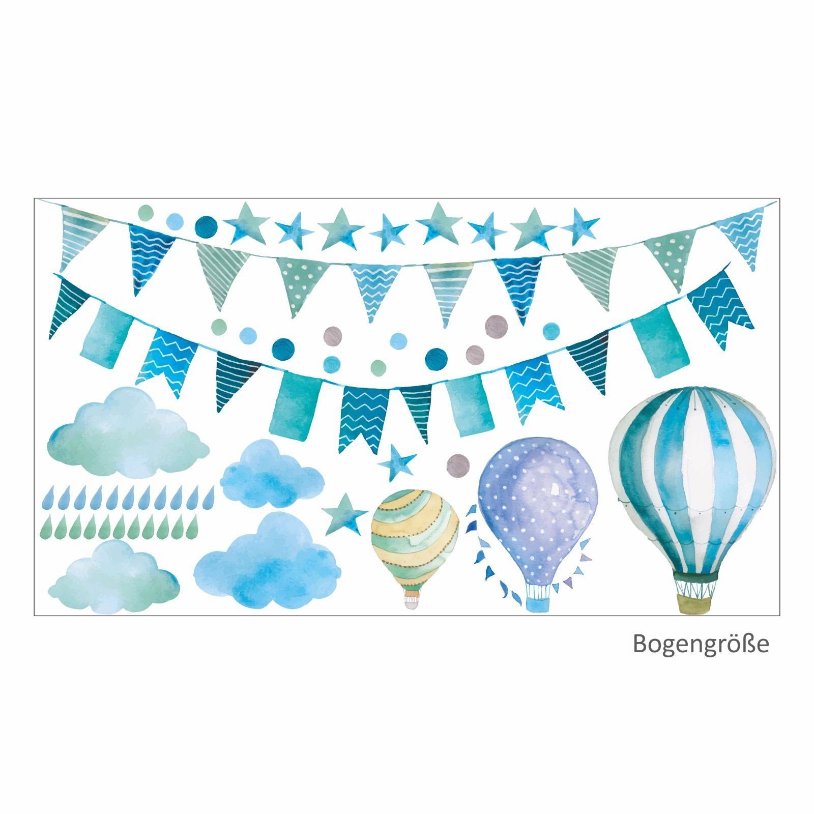 nikima Wandtattoo 016 Wandtattoo Girlande mint - 750 x 420 mm (PVC-Folie)