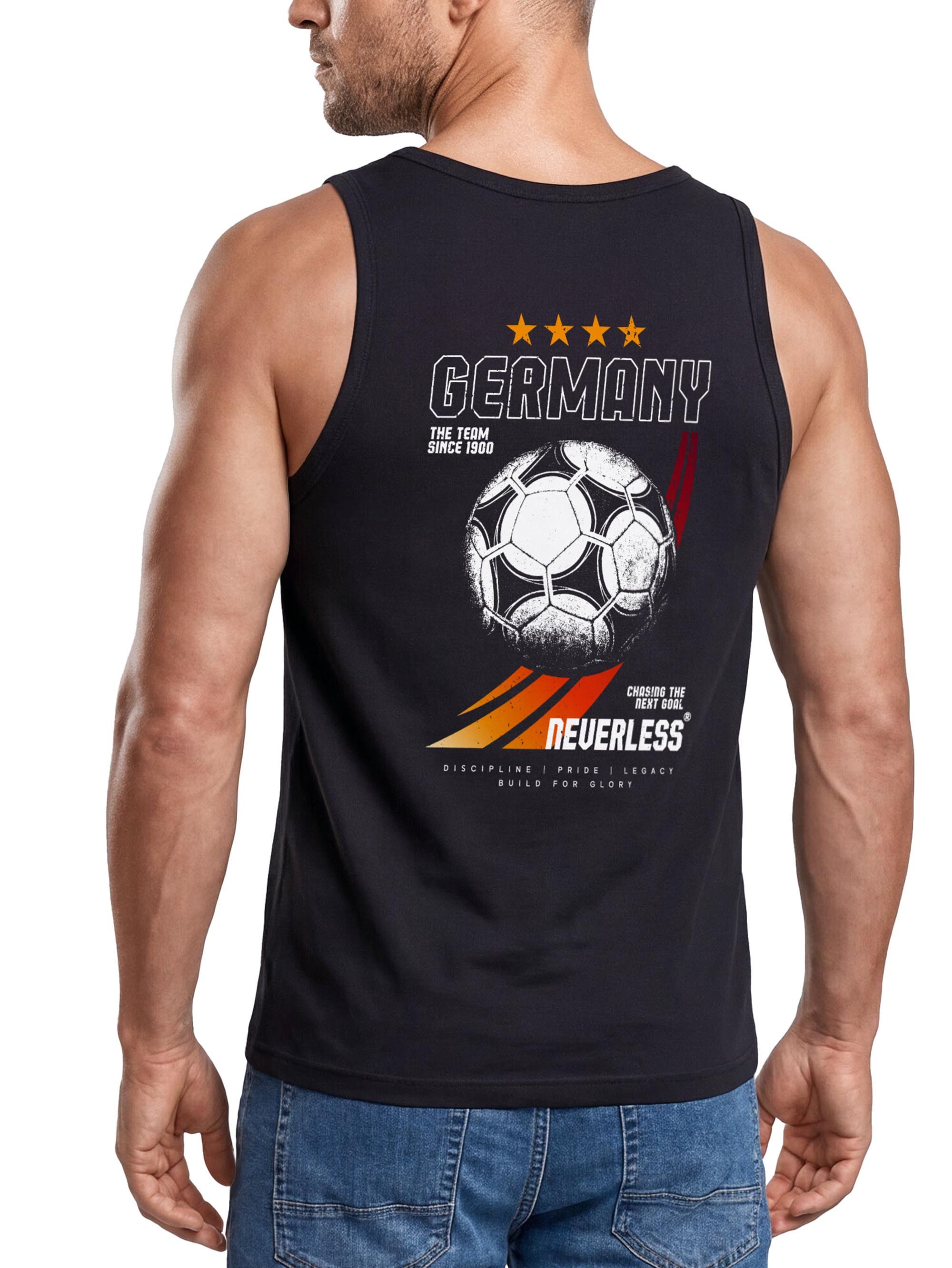Neverless Tanktop Tanktop Herren mit Vintage Fussball Print - WM Retro Fußball - mit Print