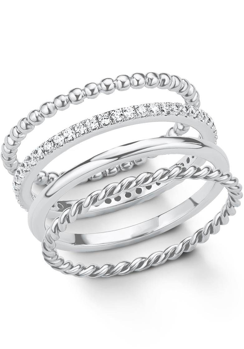 s.Oliver Ring-Set 2015038 (Set, 4-tlg), mit Zirkonia