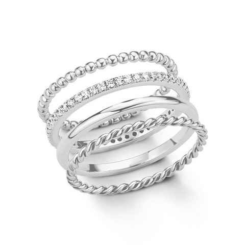 s.Oliver Ring-Set 2015038 (Set, 4-tlg), mit Zirkonia (synth)