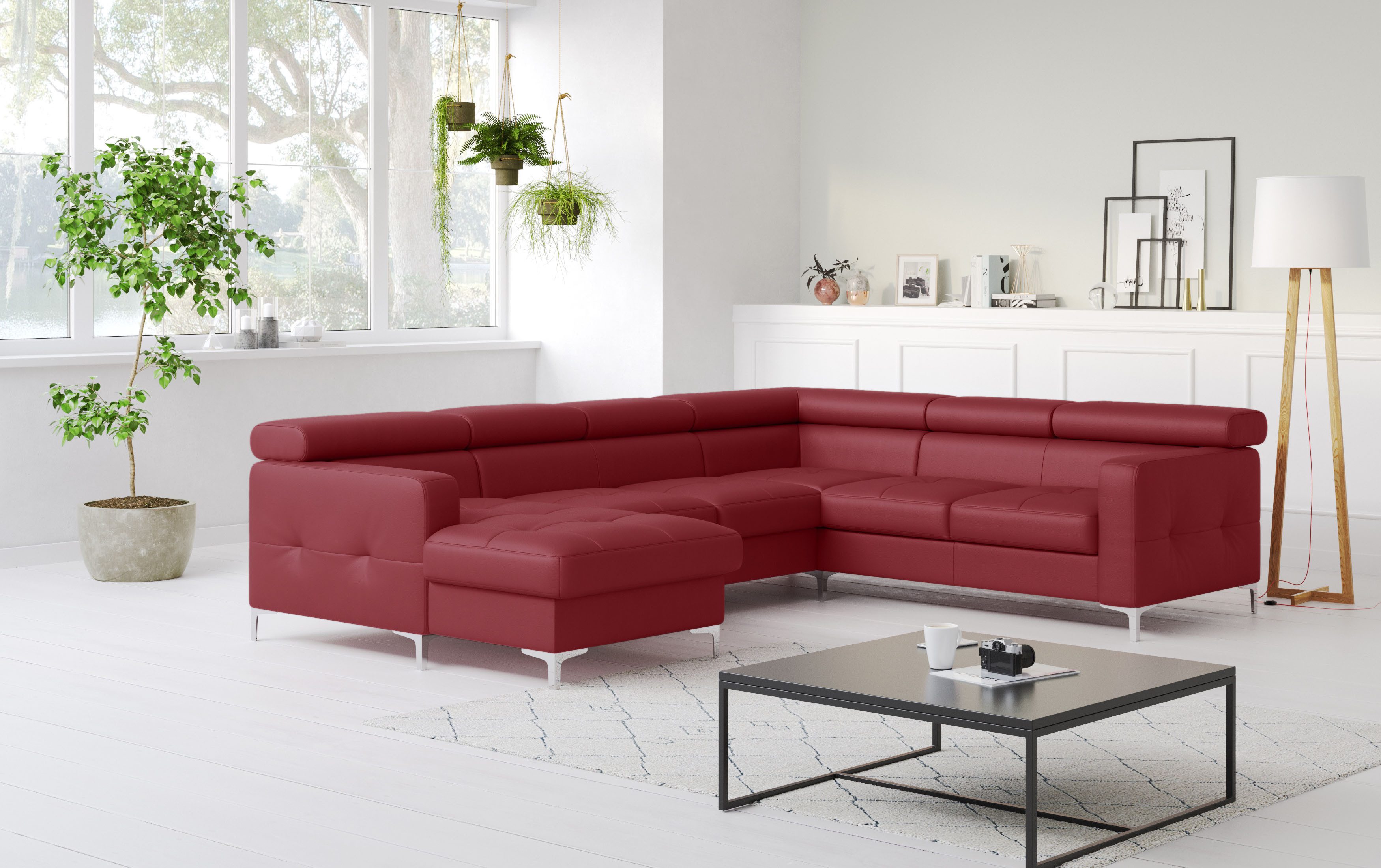 COTTA Wohnlandschaft Sammy U-Form, mit Kopfteilverstellung, wahlweise mit Bettfunktion & Bettkasten