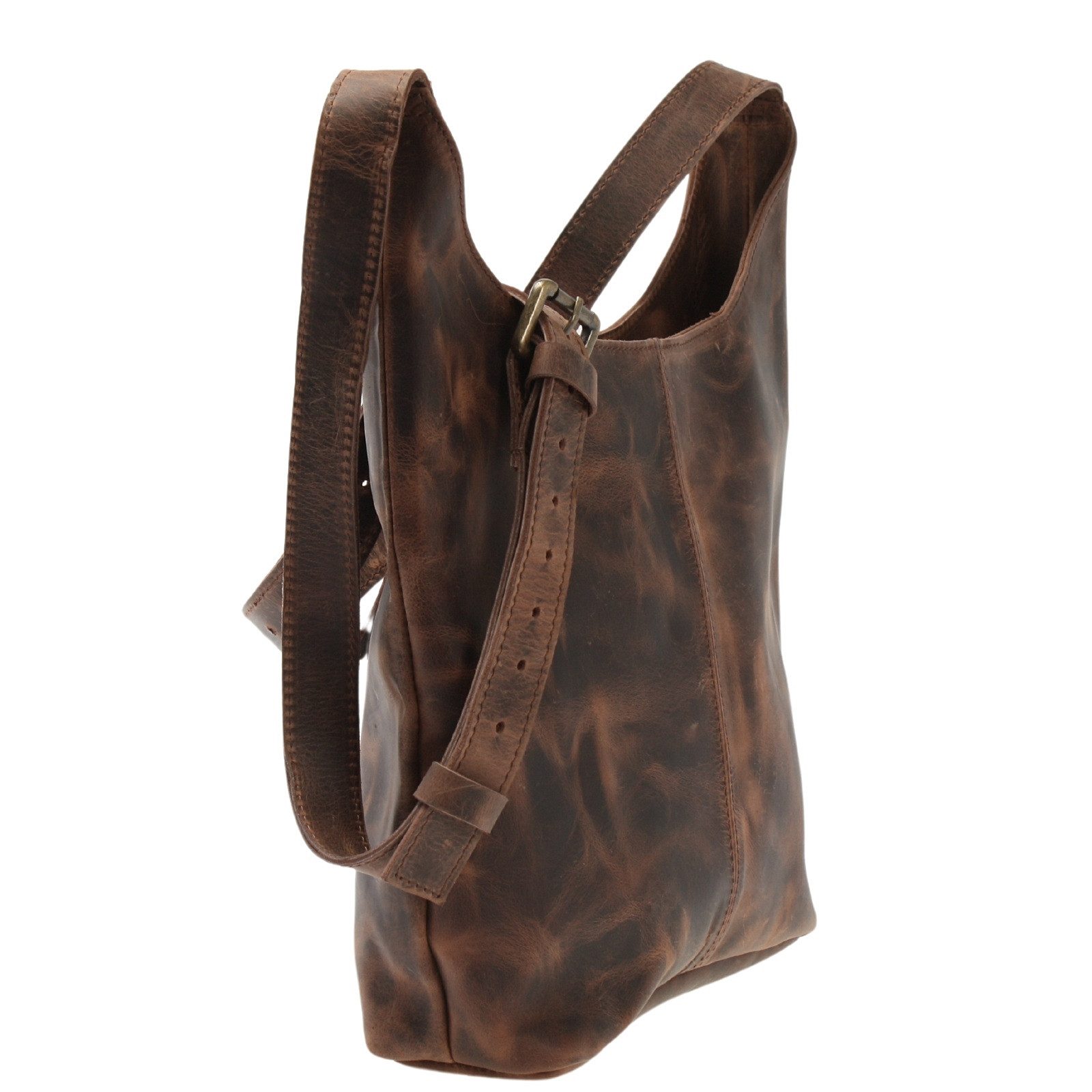 LECONI Umhängetasche mittlere Schultertasche klassische Damentasche Frauen Echtleder LE0073, hochwertiges Leder – Smartphonefach & Außenfach – Größe 30 × 30 × 9 cm