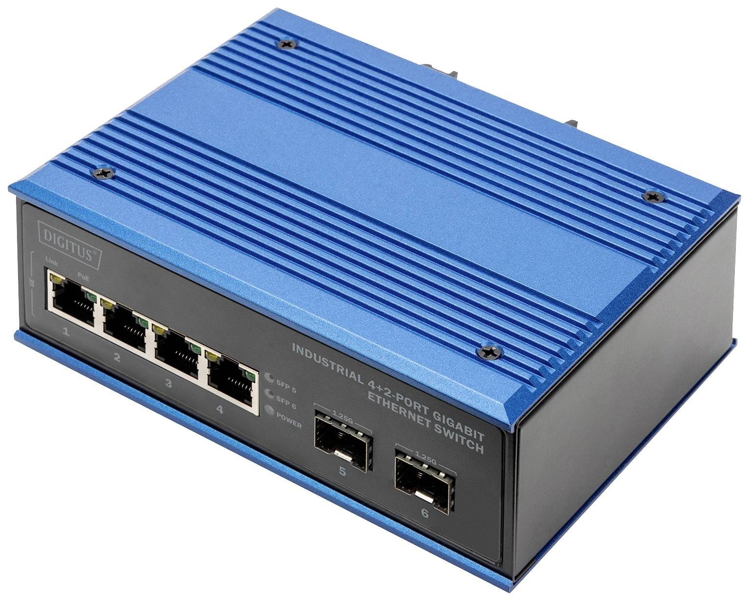 DIGITUS Switch 4+2 -Port Gigabit Ethernet Netzwerk-Switch