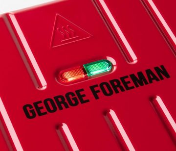 George Foreman Kontaktgrill Steel Familiy Fitnessgrill Rot 25040-56, 1650 W