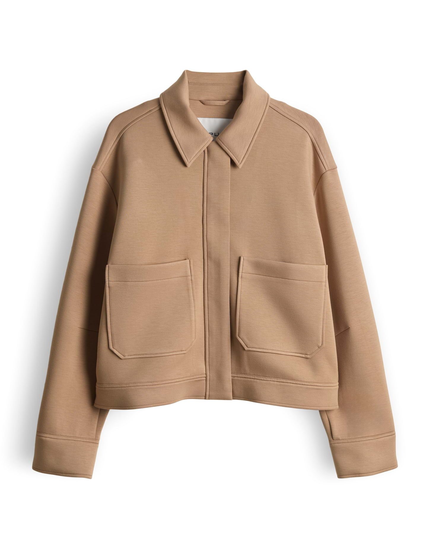 OPUS Jackenblazer JENIMA aus komfortablen Scuba Sweat Lockere Passform, gerader Schnitt, Umlegekragen, aufgesetzte Taschen