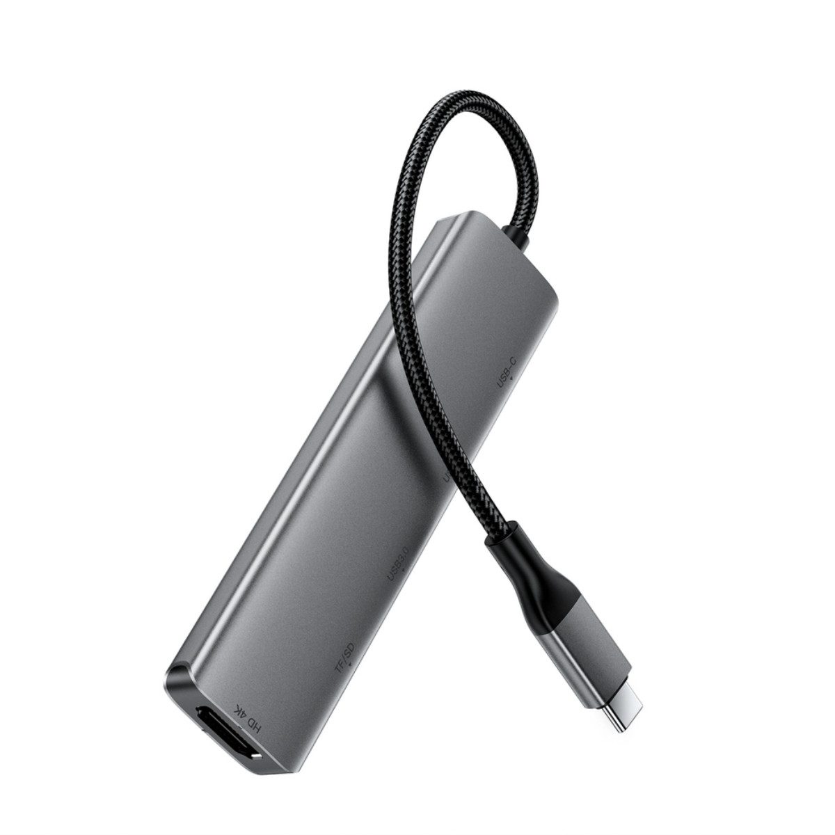 Acefast J18 USB-Adapter USB-C zu HDMI, SD Kartenleser, USB-A, microSD Kartenleser, USB-C, 6in1 USB-C Hub mit HDMI 4K und PD 90W