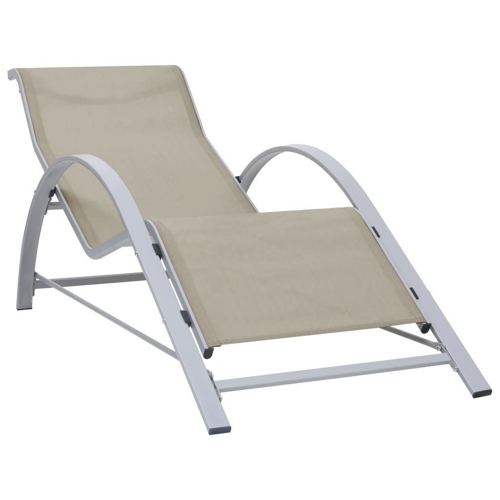 Gartenliege Sonnenliege Textilene und Aluminium Creme