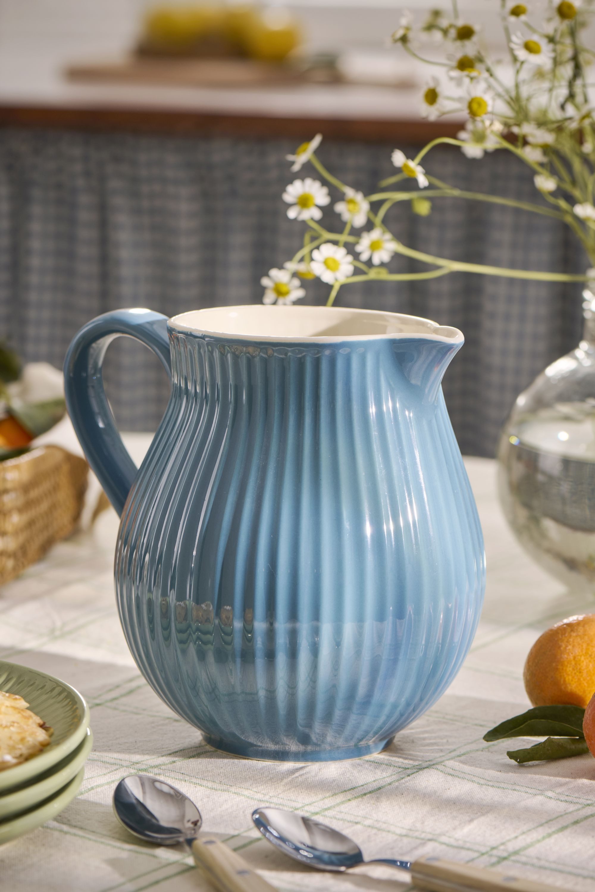 Ib Laursen Kanne Ib Laursen - Krug Kanne Karaffe Wasserkrug Vase Mynte Keramik 2l Blau