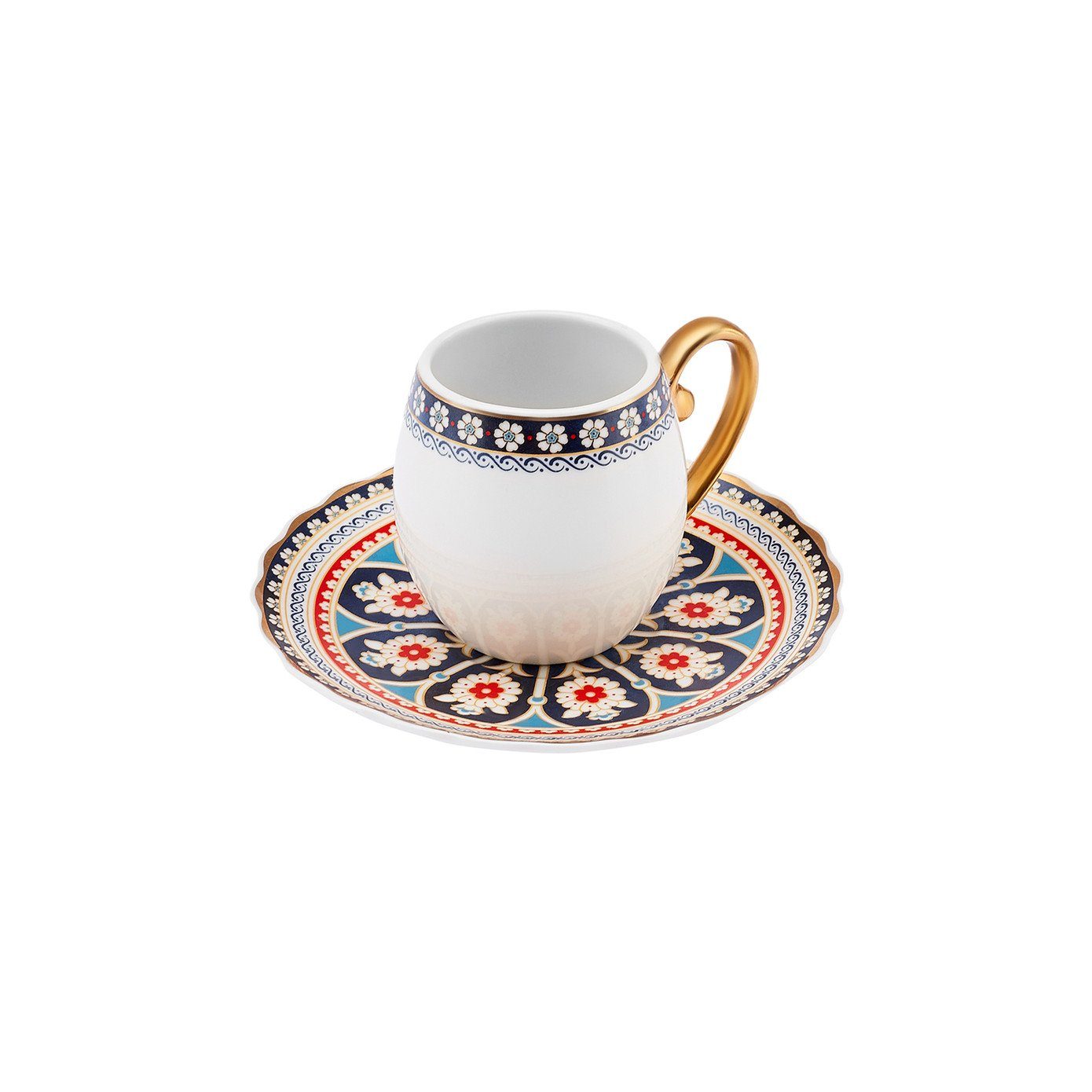 Karaca Teeservice Karaca Söğüt Kaffeetassen Mokkatasse Set, 6 Personen, 90 ml