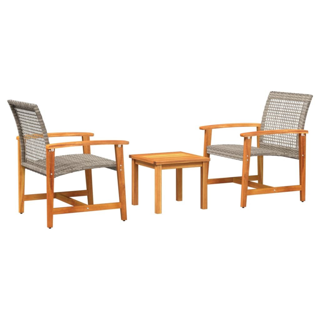 vidaXL Sofaelement 3-tlg. Bistro-Set Grau Poly günstig online kaufen