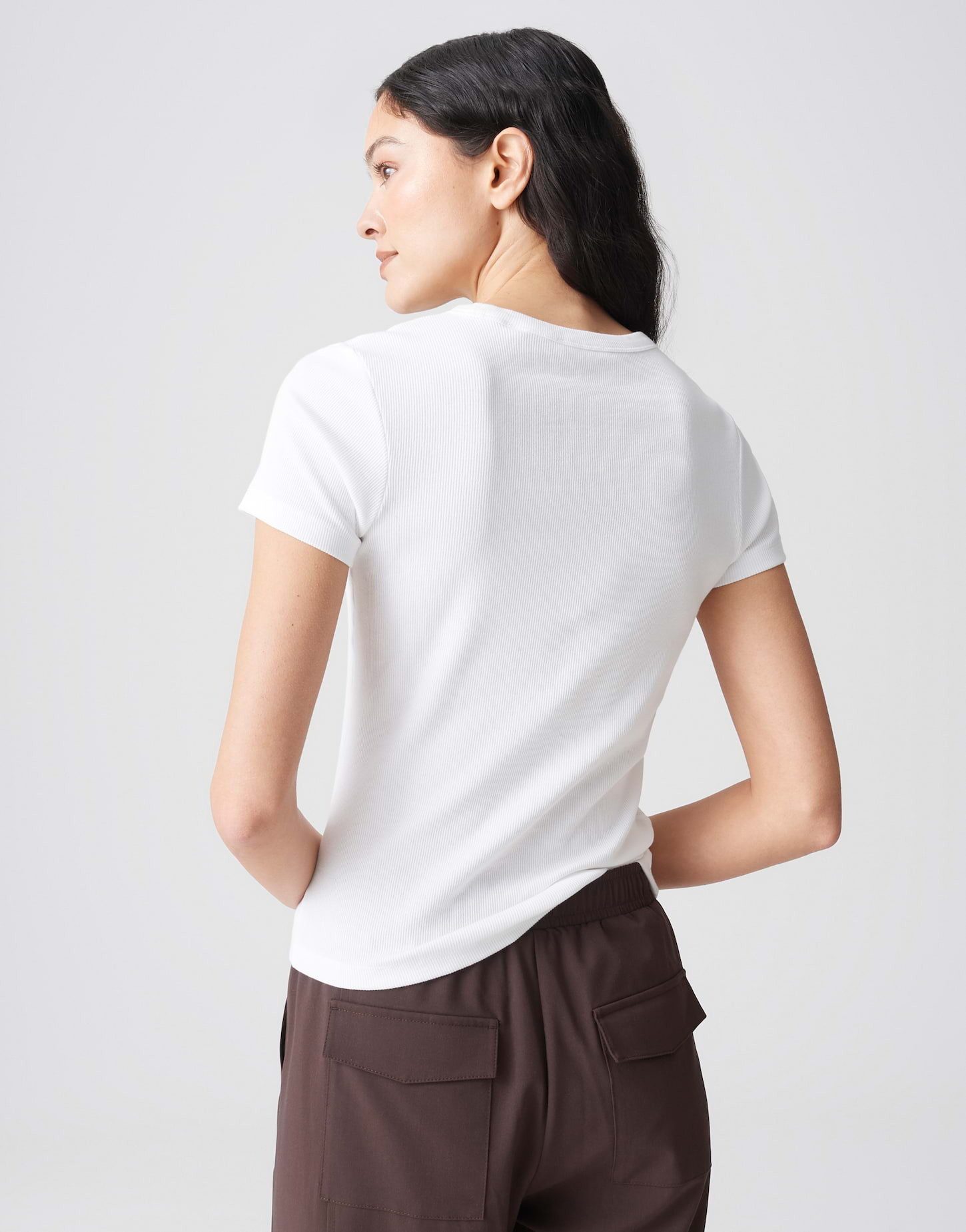 OPUS T-Shirt Feines Rippshirt SAMUNA Slim aus BCI Cotton Mix