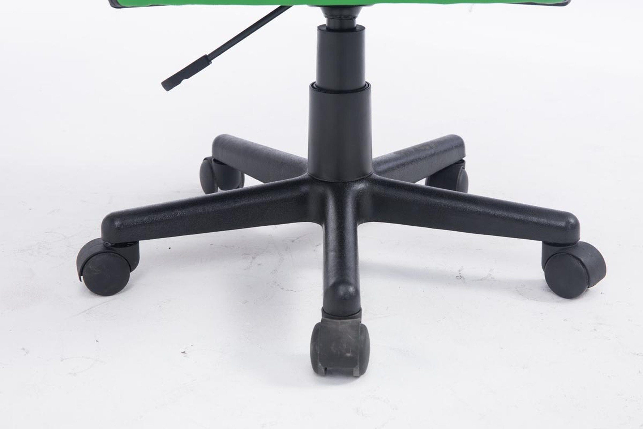 TPFLiving Bürostuhl - bequemer 360° drehbar Rückenlehne Kunststoff - Drehstuhl, (Schreibtischstuhl, schwarz mit Chefsessel), Kunstleder und Racingstuhl, schwarz/grün Gestell: höhenverstellbar Gamingstuhl, Sitzfläche: Funny