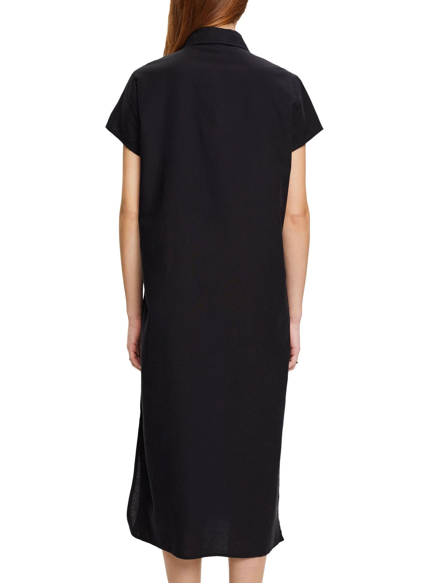 Esprit Strandkleid Blusenkleid mit Leinen BLACK