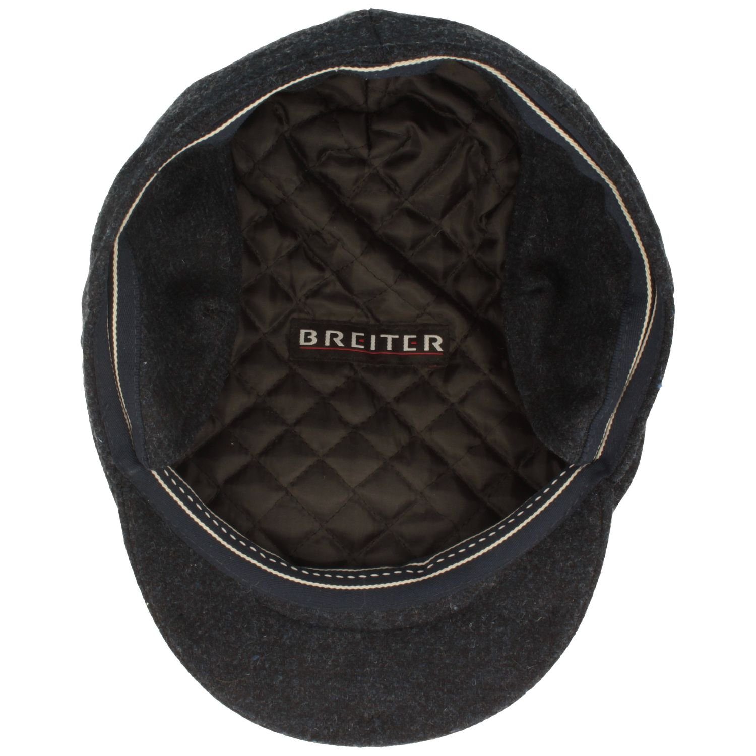 Breiter Schiebermütze Flatcap Ohrenklappen blau aus 35.13.1.003 Wolle mit