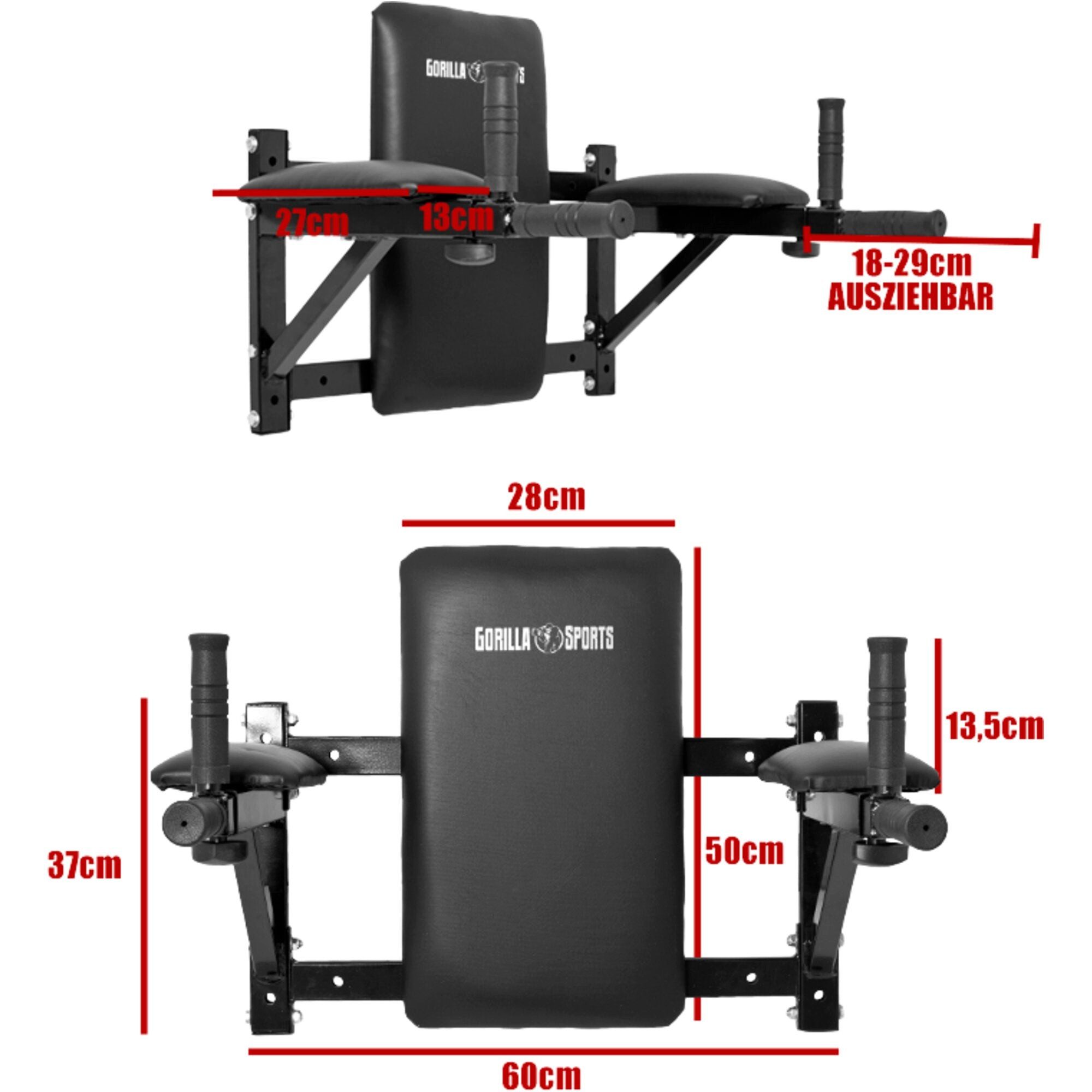 GORILLA SPORTS Klimmzugstange Dip Station Wand (1-tlg)