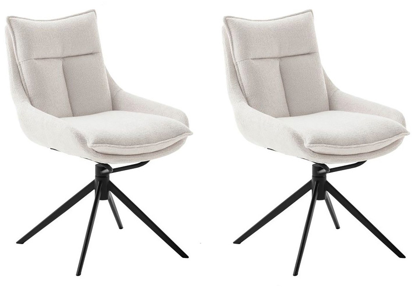 MCA furniture Esszimmerstuhl PARKER, (2er-Set), drehbar 360°, Dreh- & Schwingfunktion, Belastbarkeit 120 kg