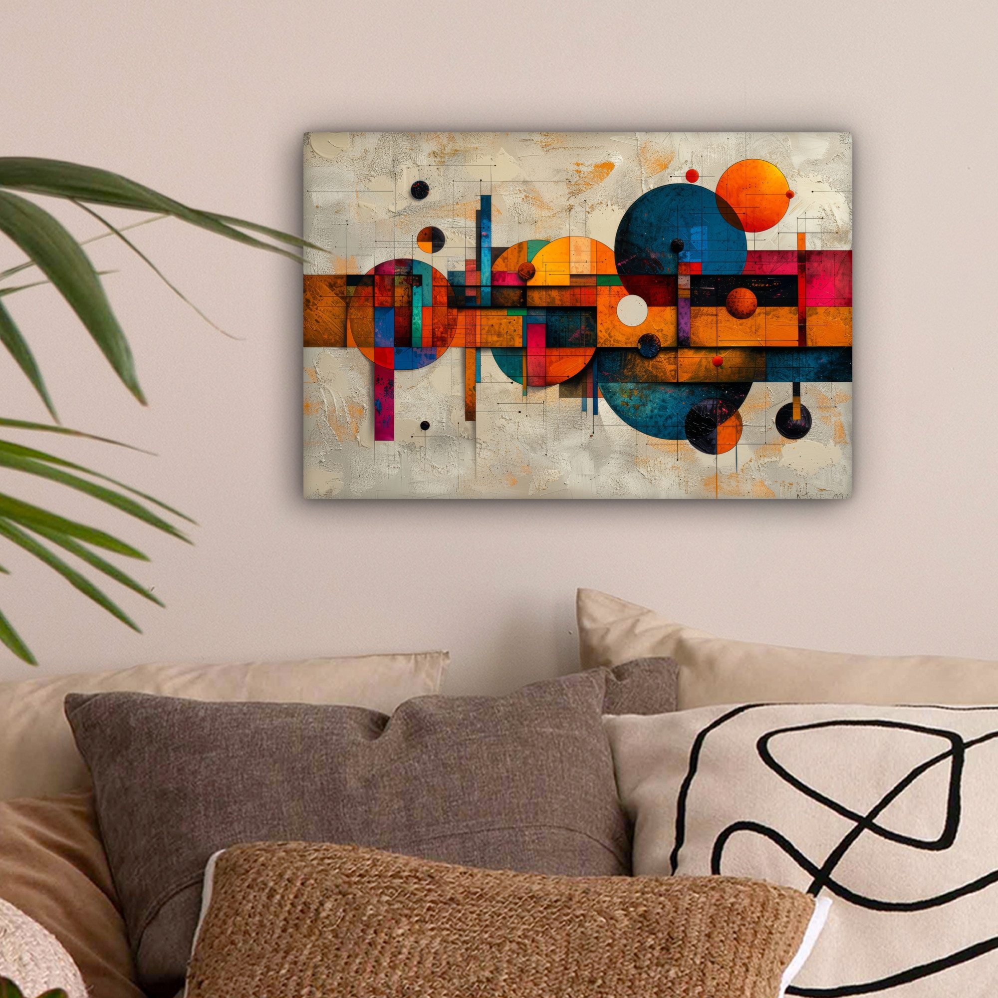 OneMillionCanvasses® Leinwandbild Kunst - Bunt - Modern - Formen, Fotodruck günstig online kaufen