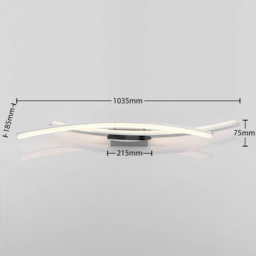 Lindby LED Deckenleuchte Elarit, dimmbar, LED-Leuchtmittel fest verbaut, warmweiß, Modern, Metall, Acryl, chrom, weiß, inkl. Leuchtmittel,dimmbar, LED