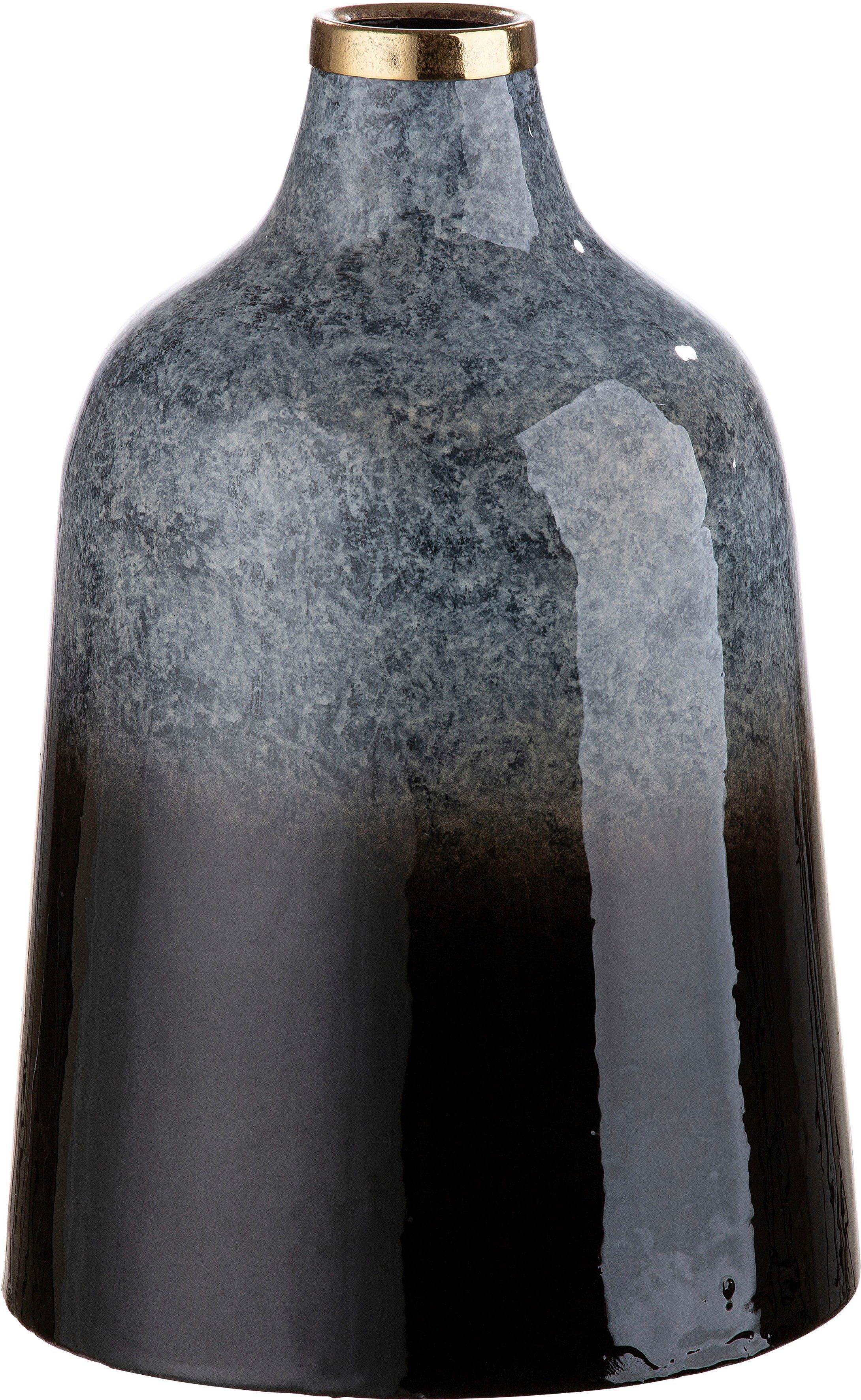 Metall, aus (1 Dekovase Vase Dekoobjekt Laver, dekorative St), 25 cm GILDE Höhe