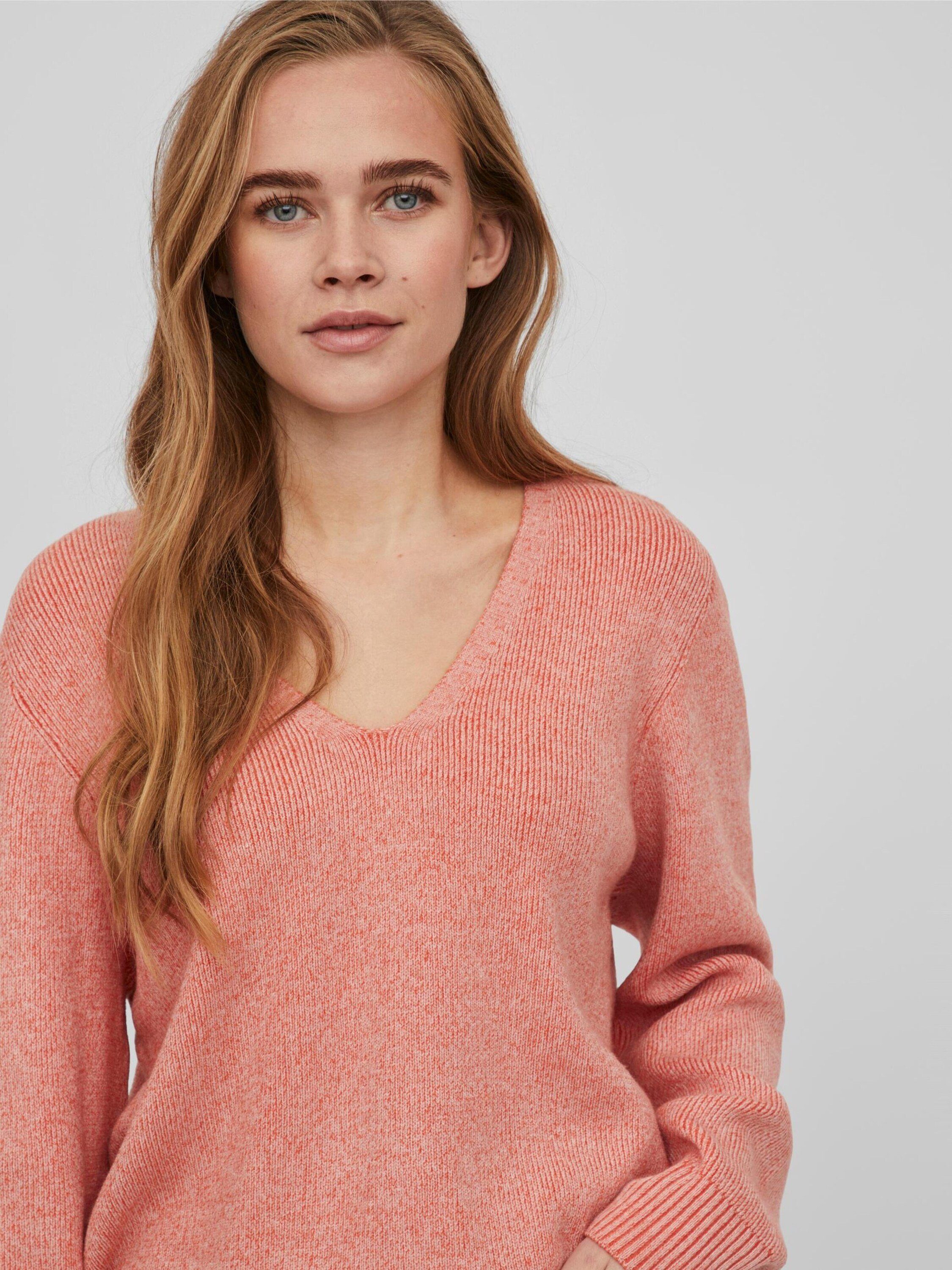 Vila Strickpullover Ril (1-tlg) Plain/ohne Details