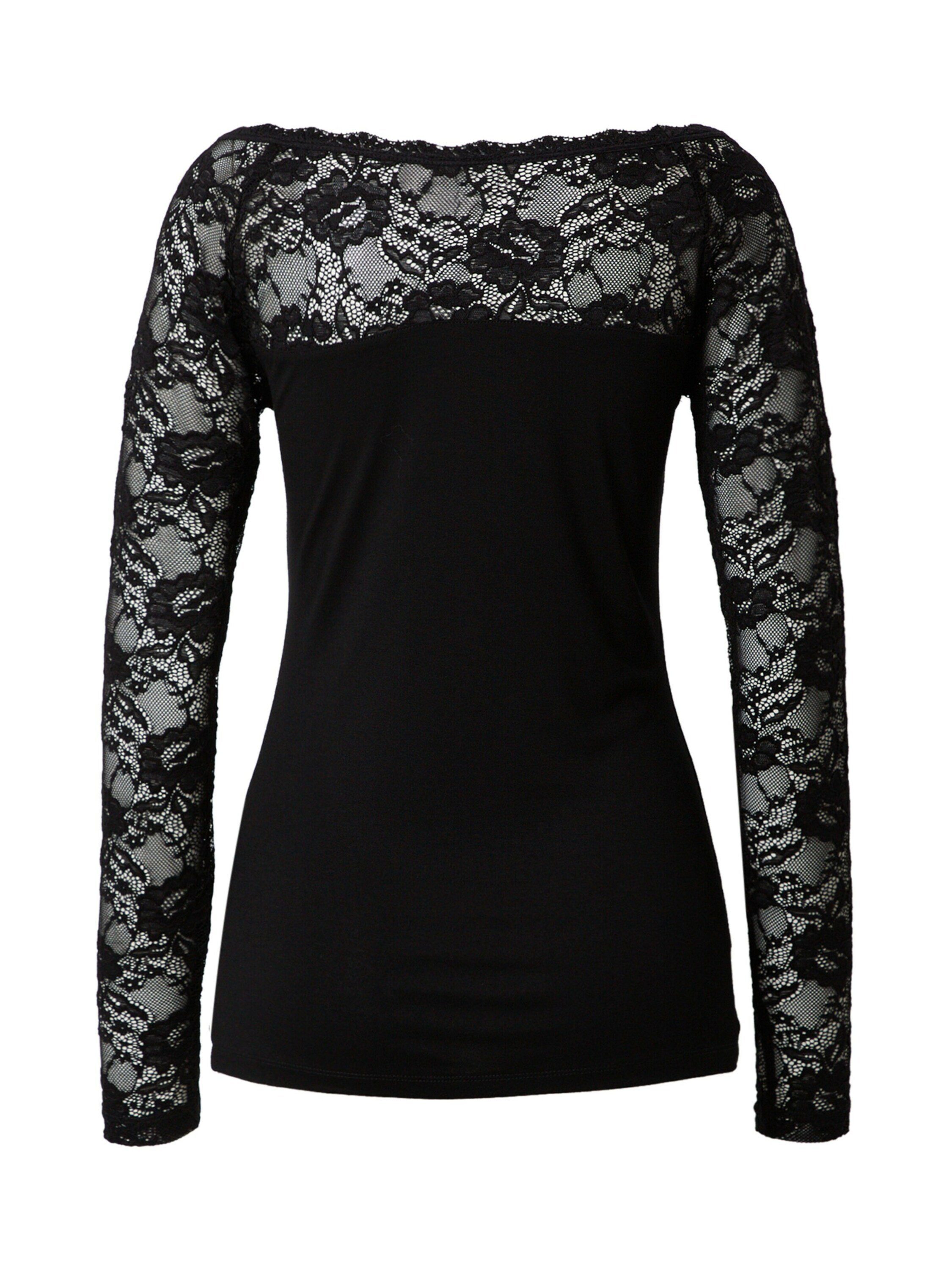 KAFFE Langarmshirt Lacy (1-tlg) Spitze günstig online kaufen