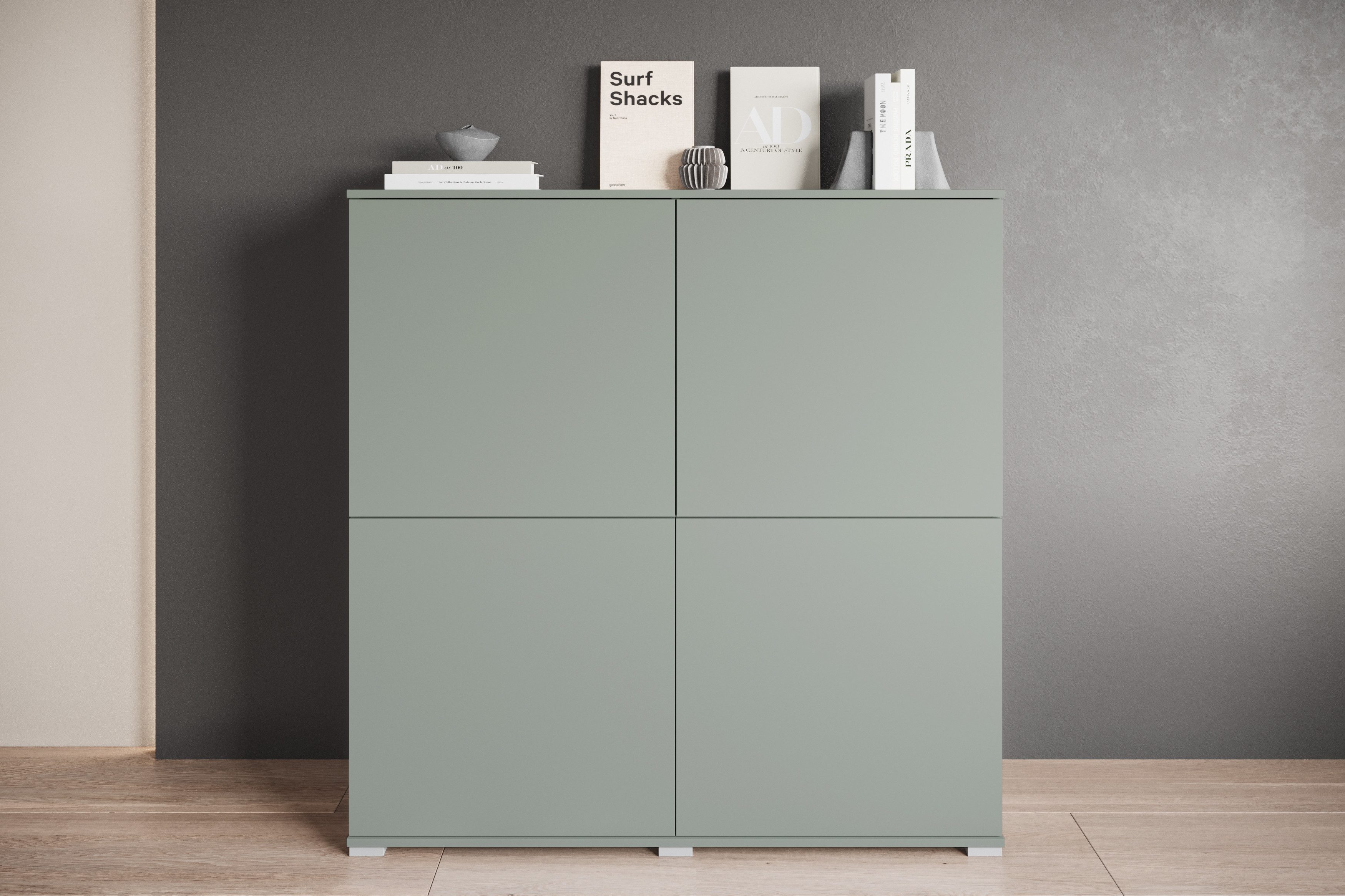 INOSIGN Highboard Kenia, moderne grifflose Hochkommode mit 4 Türen, Breite 120 cm (1 St), Push-to-Open-Fronten, höhenverstellbaren Einlegeböden