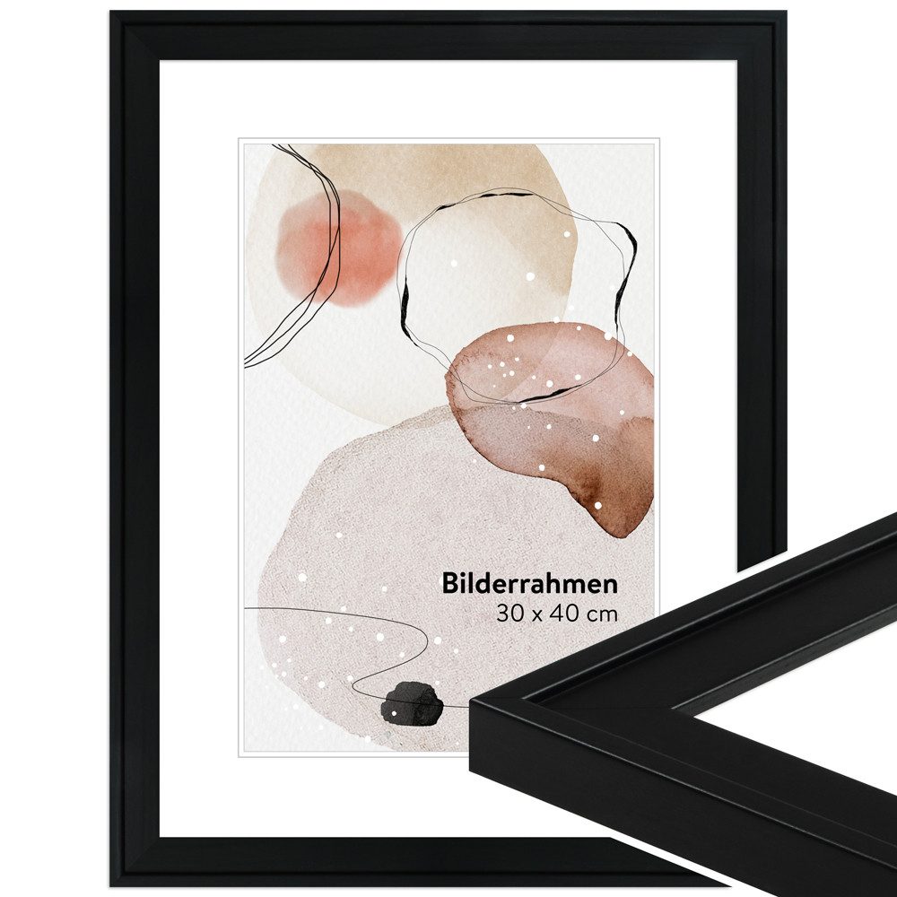 WANDStyle Bilderrahmen H120, Schwarz, aus Massivholz im Stil Klassisch
