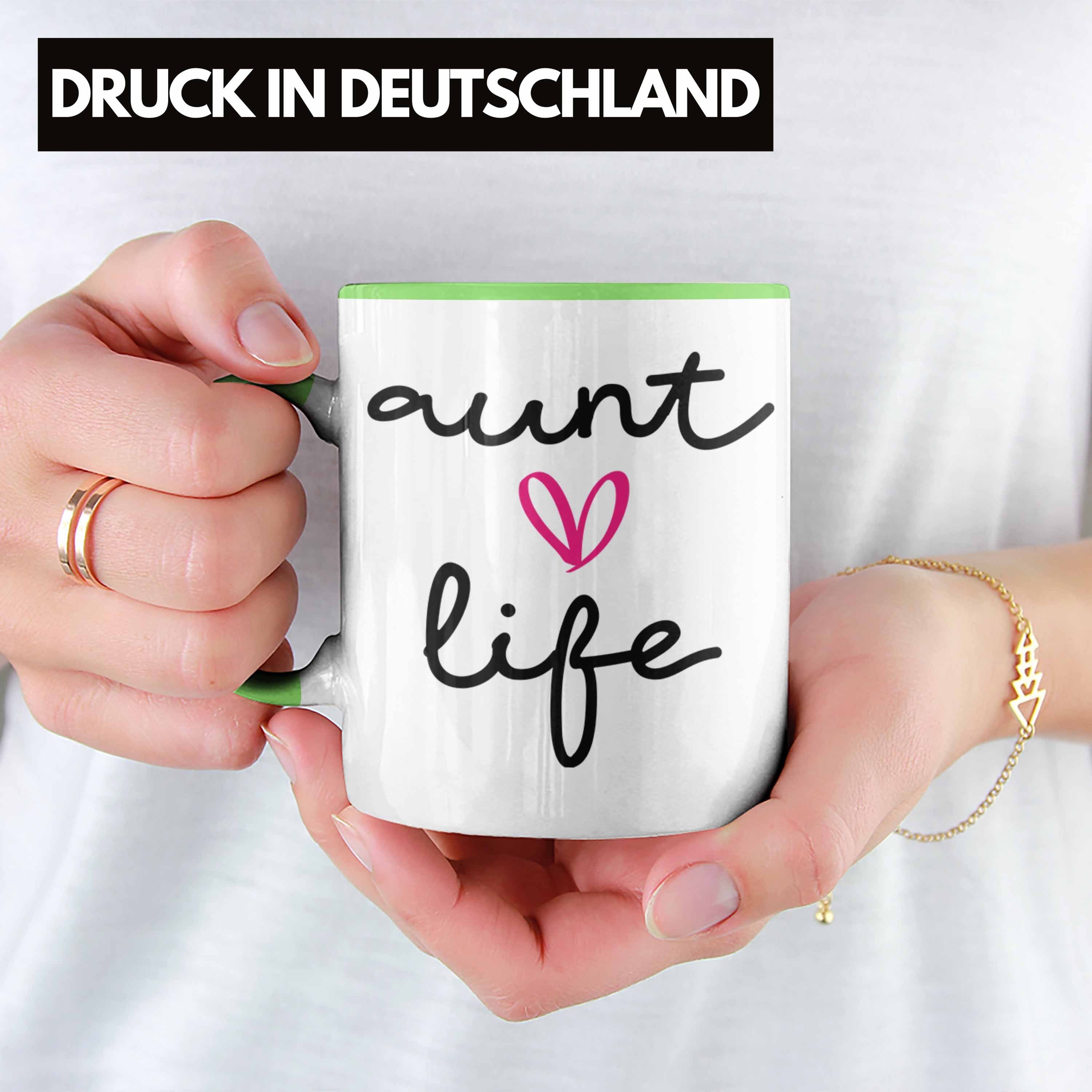 Grün Tasse Trendation Tasse - Geburtstag Geschenk Tante Kaffeetasse Tante Trendation Aunt für Life Lustig Beste Geschenkidee Tante