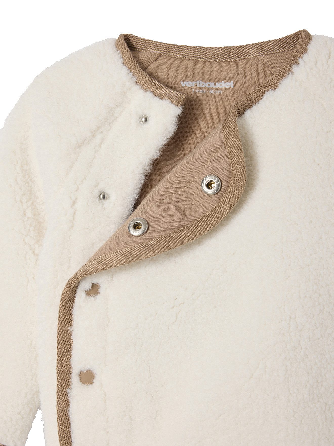 vertbaudet cardigan baby fleece pullover with cotton lining