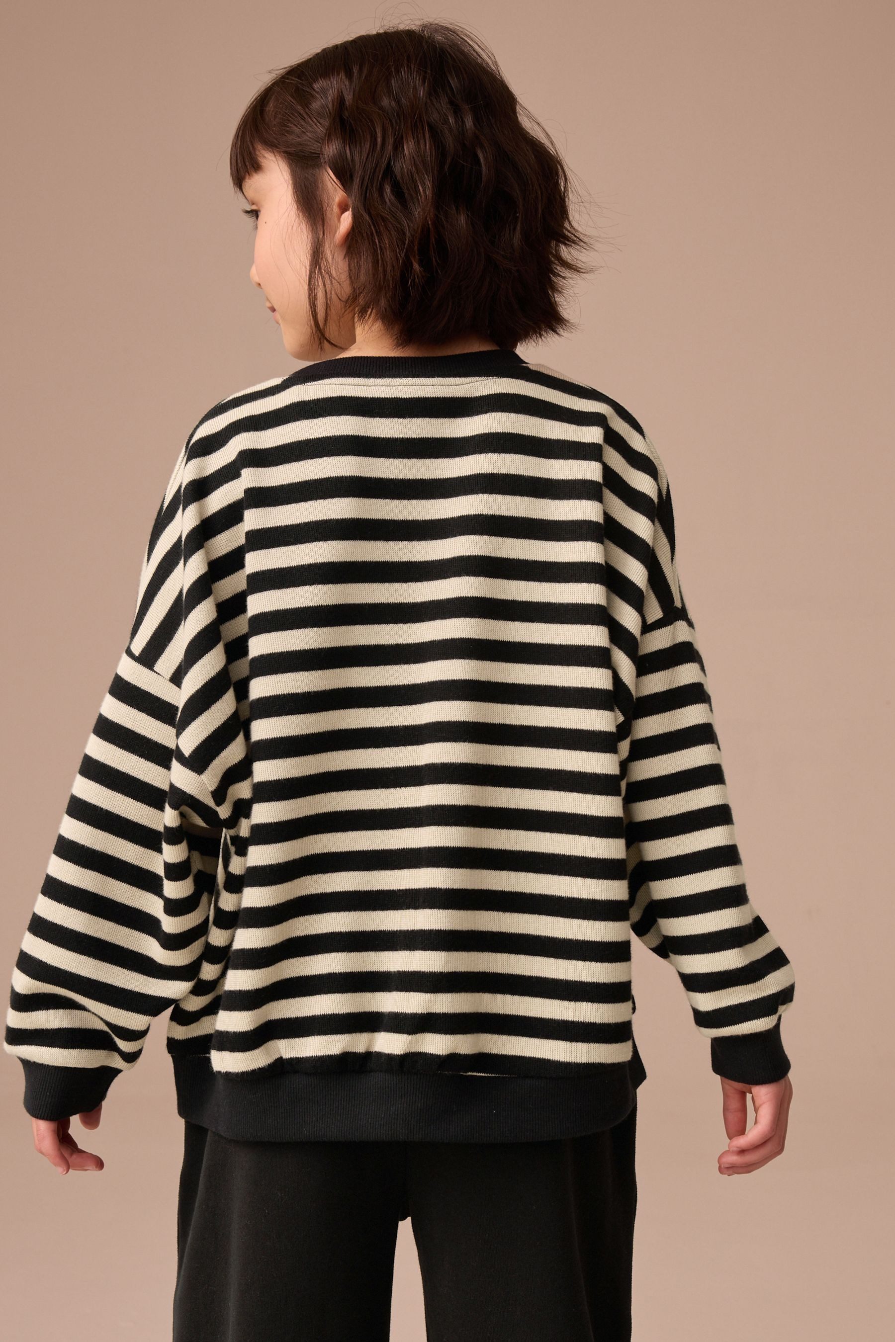 Next Sweater Geripptes, gemütliches Oversized Fit Sweatshirt (1-tlg)