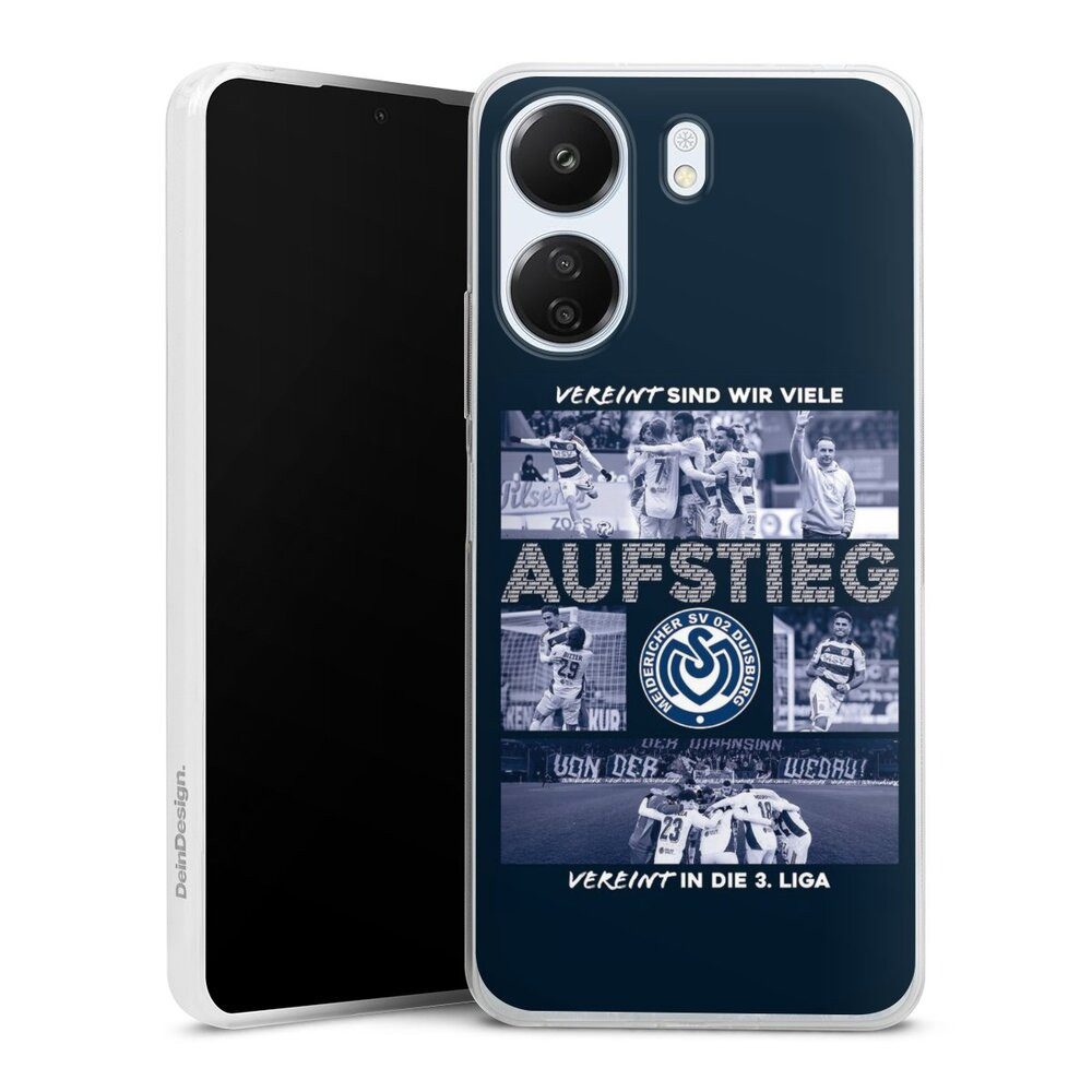 DeinDesign Handyhülle MSV Duisburg Aufstieg Offizielles Lizenzprodukt, Xiaomi Redmi 13C 4G Slim Case Silikon Hülle Ultra Dünn Schutzhülle