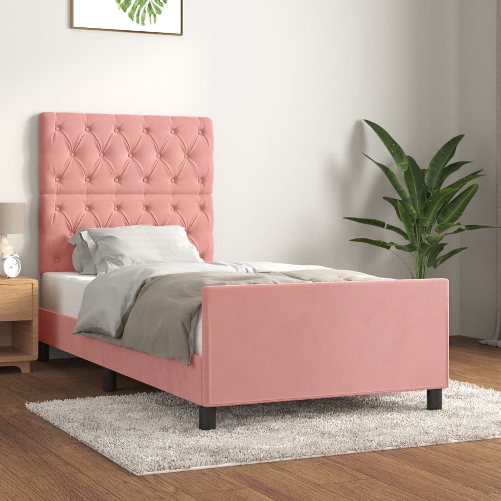 furnicato Bettgestell mit Kopfteil Rosa 80x200 günstig online kaufen