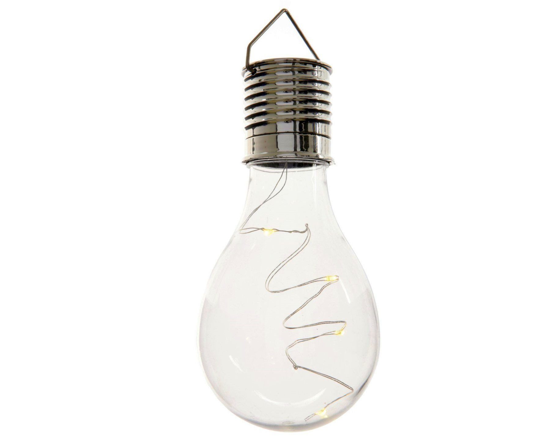 AURUM LED Lampion LED Glühbirne "Solar" 4 LED Outdoor L=8 cm B=14 cm zum Hängen klar