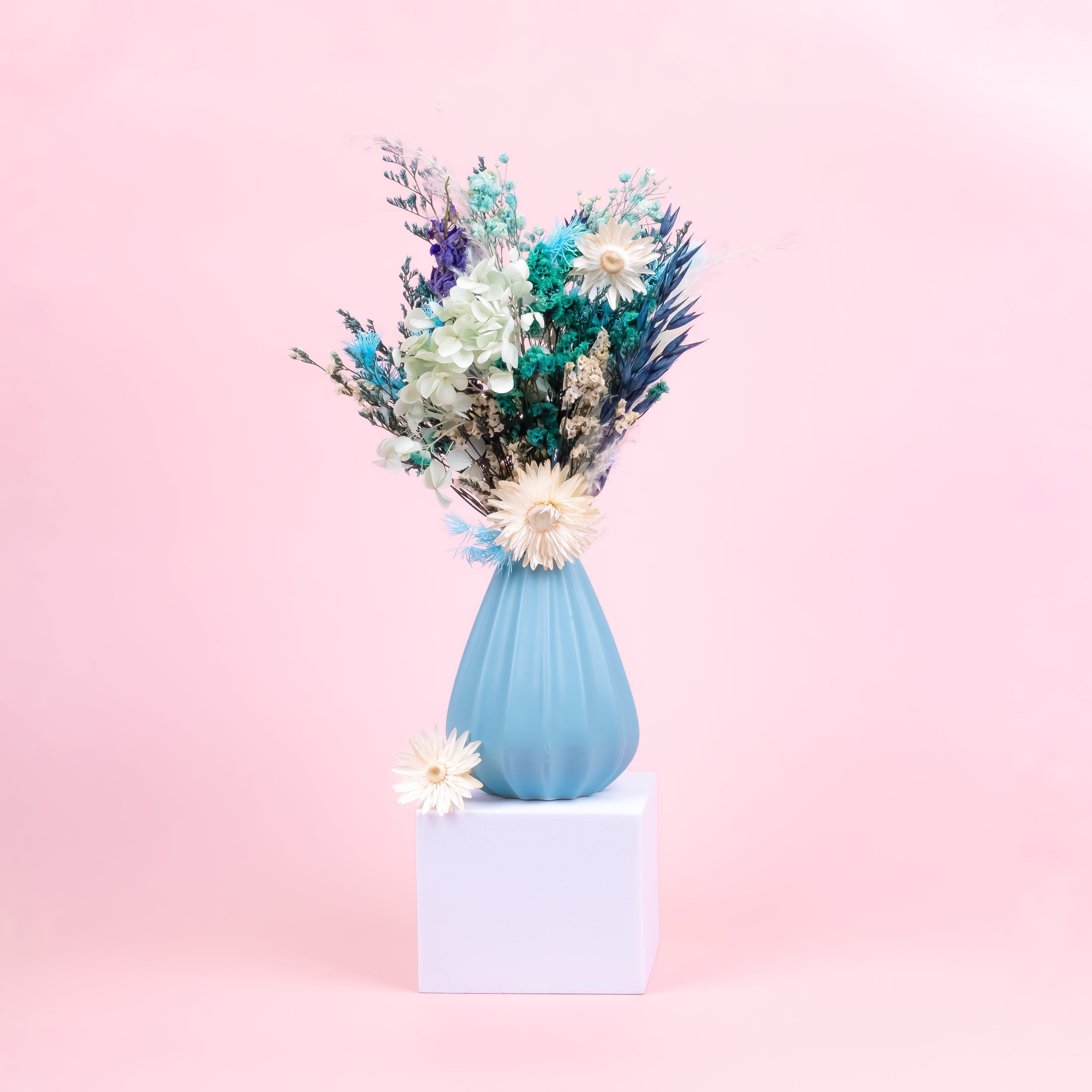 Blau, Farben frohen in Blüten Getrocknete Kunstharz.Art - Trockenblume