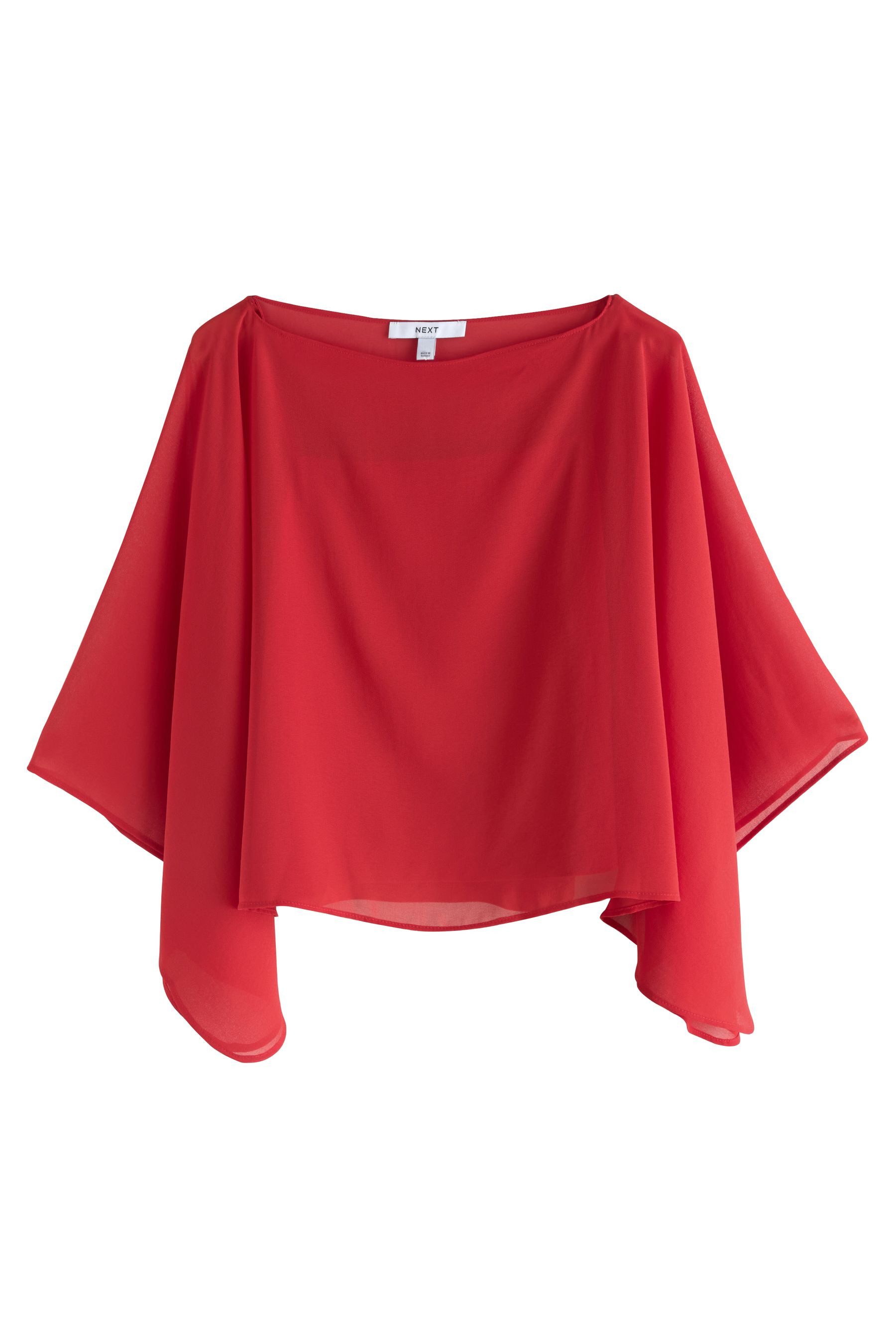 Next Blusenshirt Trägertop mit transparenter Lage und Cape-Ärmeln (2-tlg)