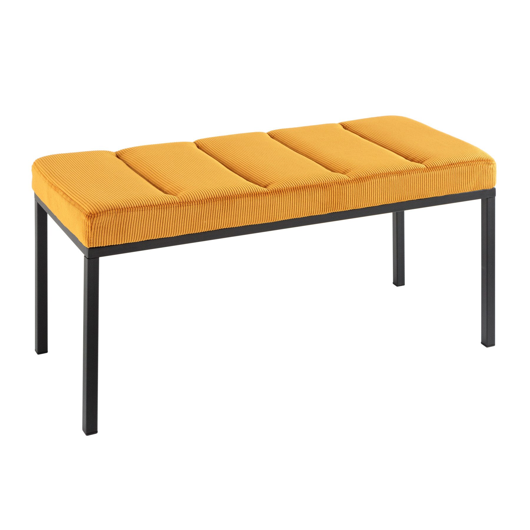riess-ambiente Sitzbank PETIT BEAUTÉ 80cm senfgelb / schwarz (Einzelartikel, 1-St), Wohnzimmer · Cord · Metall · Flur · Küche · Polster · Schlafzimmer