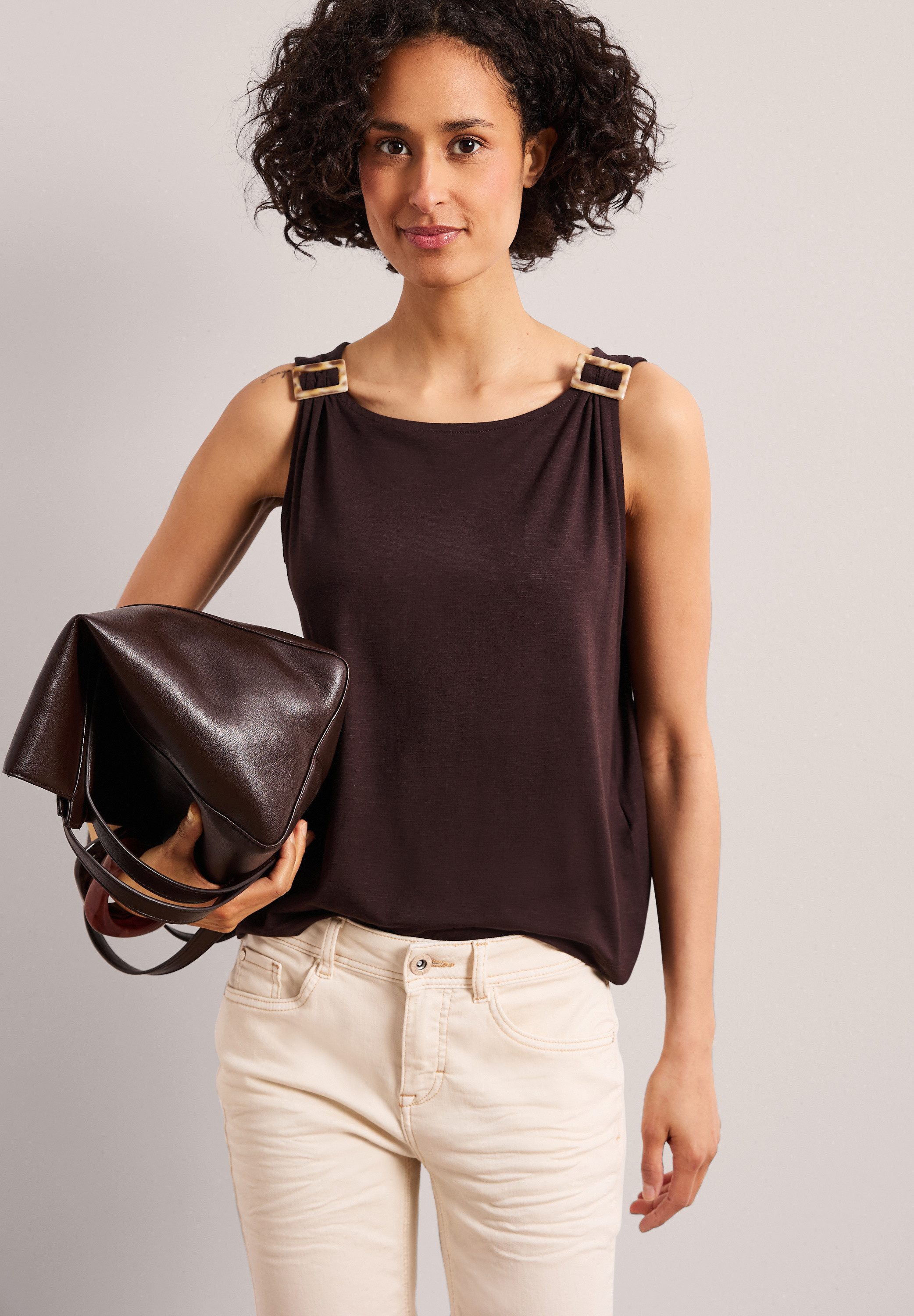 STREET ONE Shirttop mit Flammgarn
