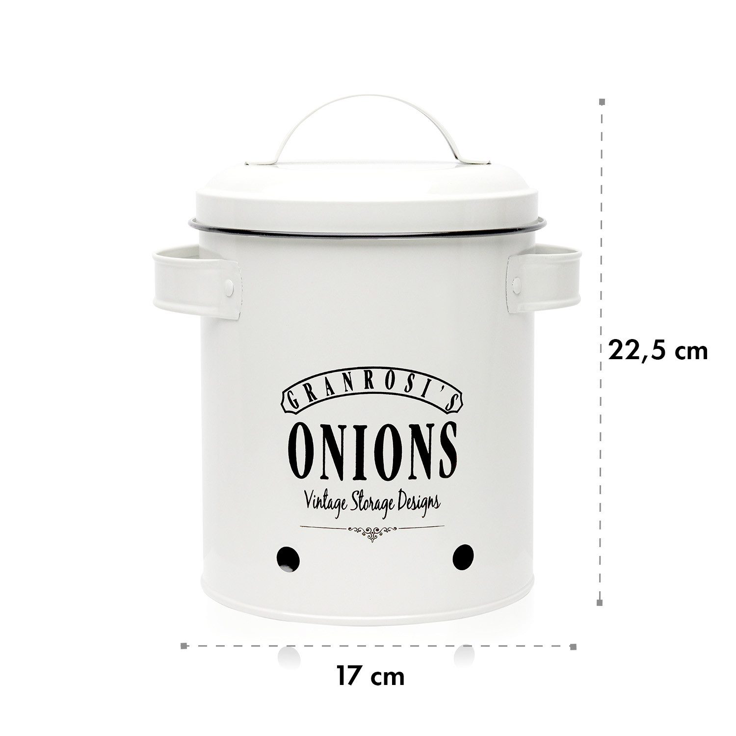 Klarstein Frischhaltedose Iowa Zwiebeltopf, Emaille-Stahlblech
